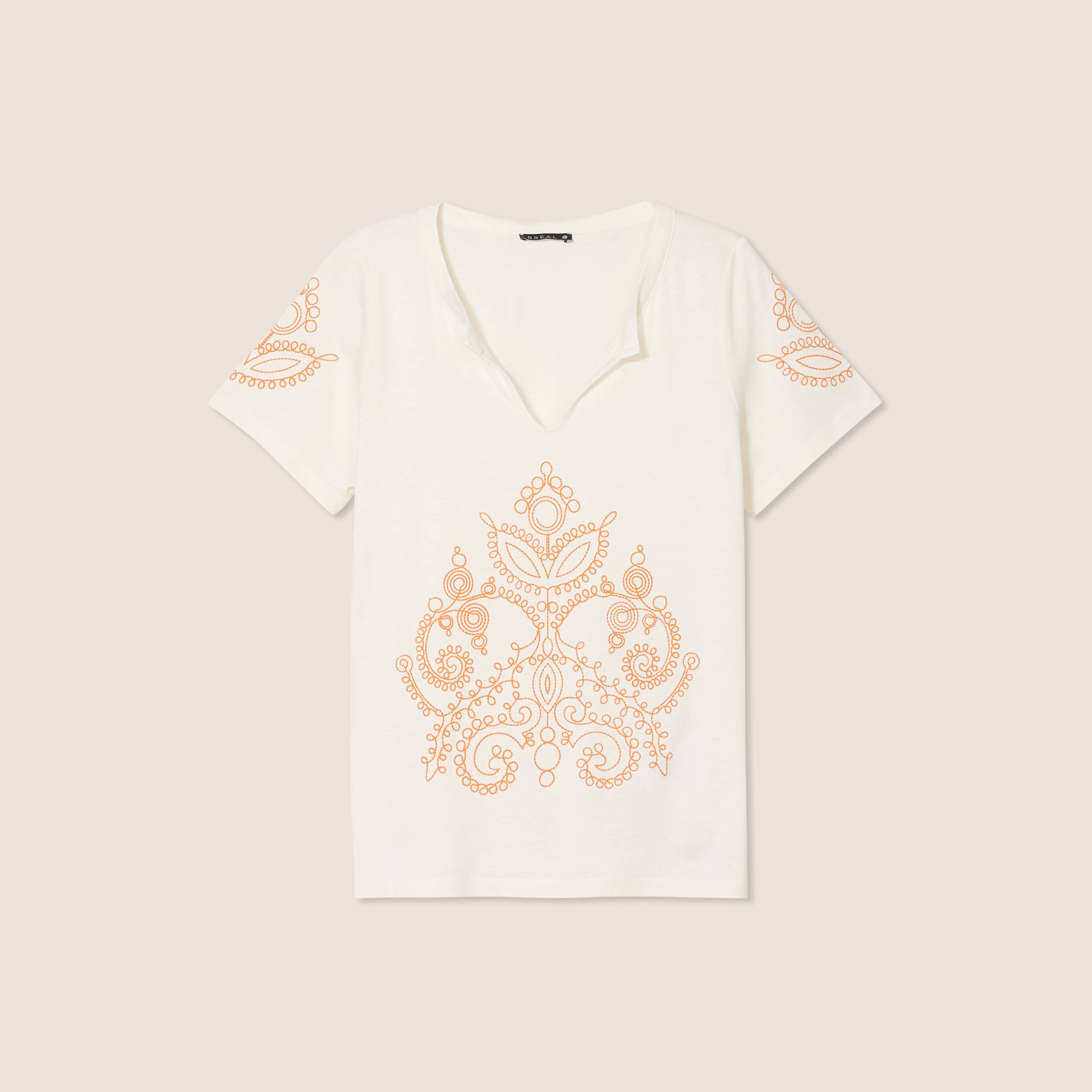 Top col tunisien ecru femme