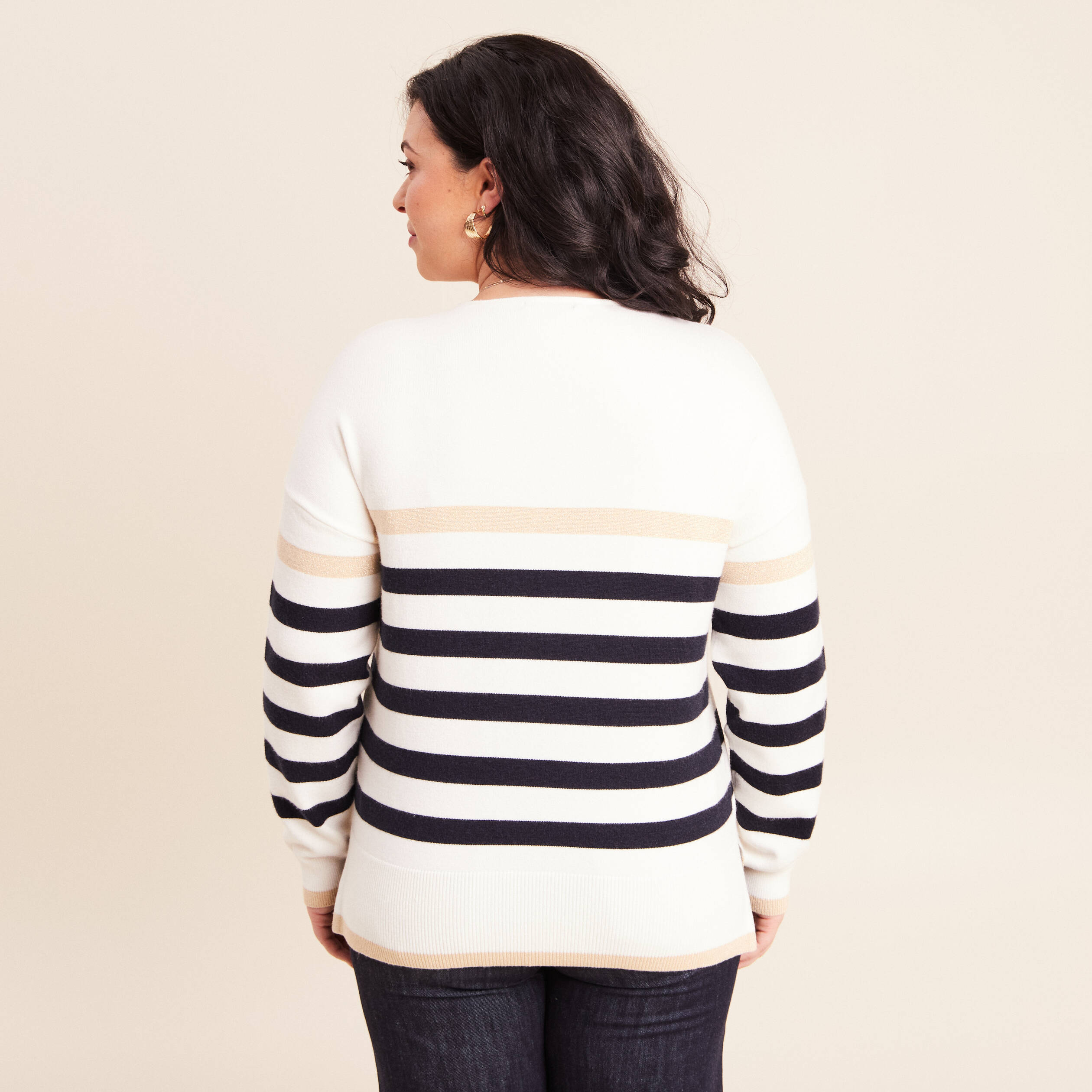 Pull manches longues blanc femme