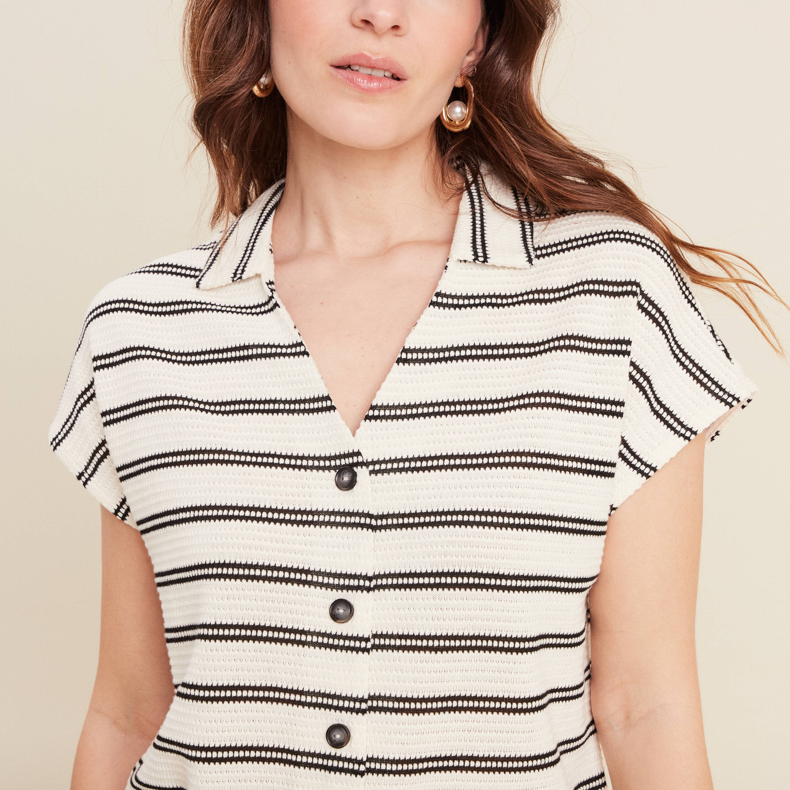 Blouse manches courtes blanc femme