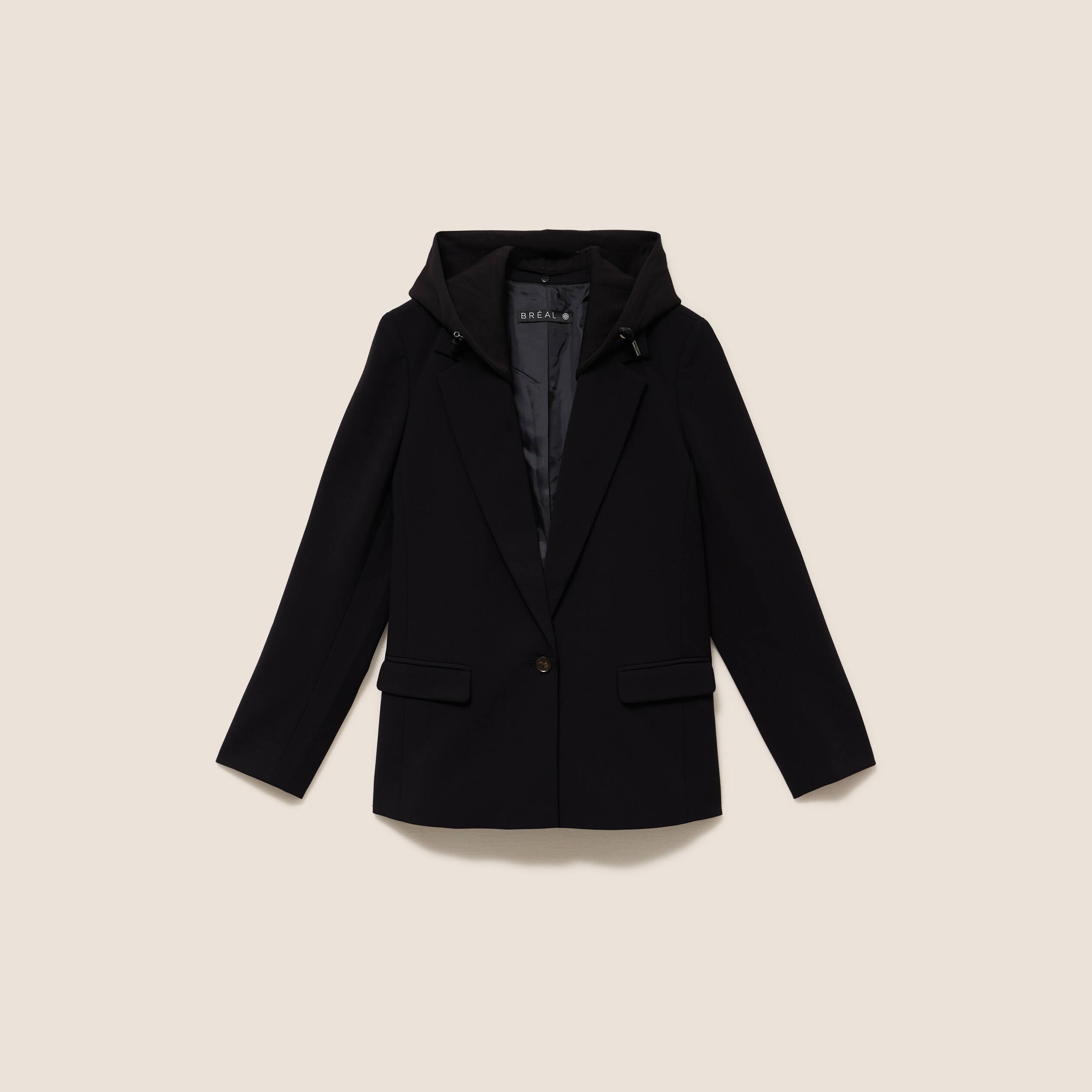 Blazer avec capuche amovible doubl&eacute; noir femme