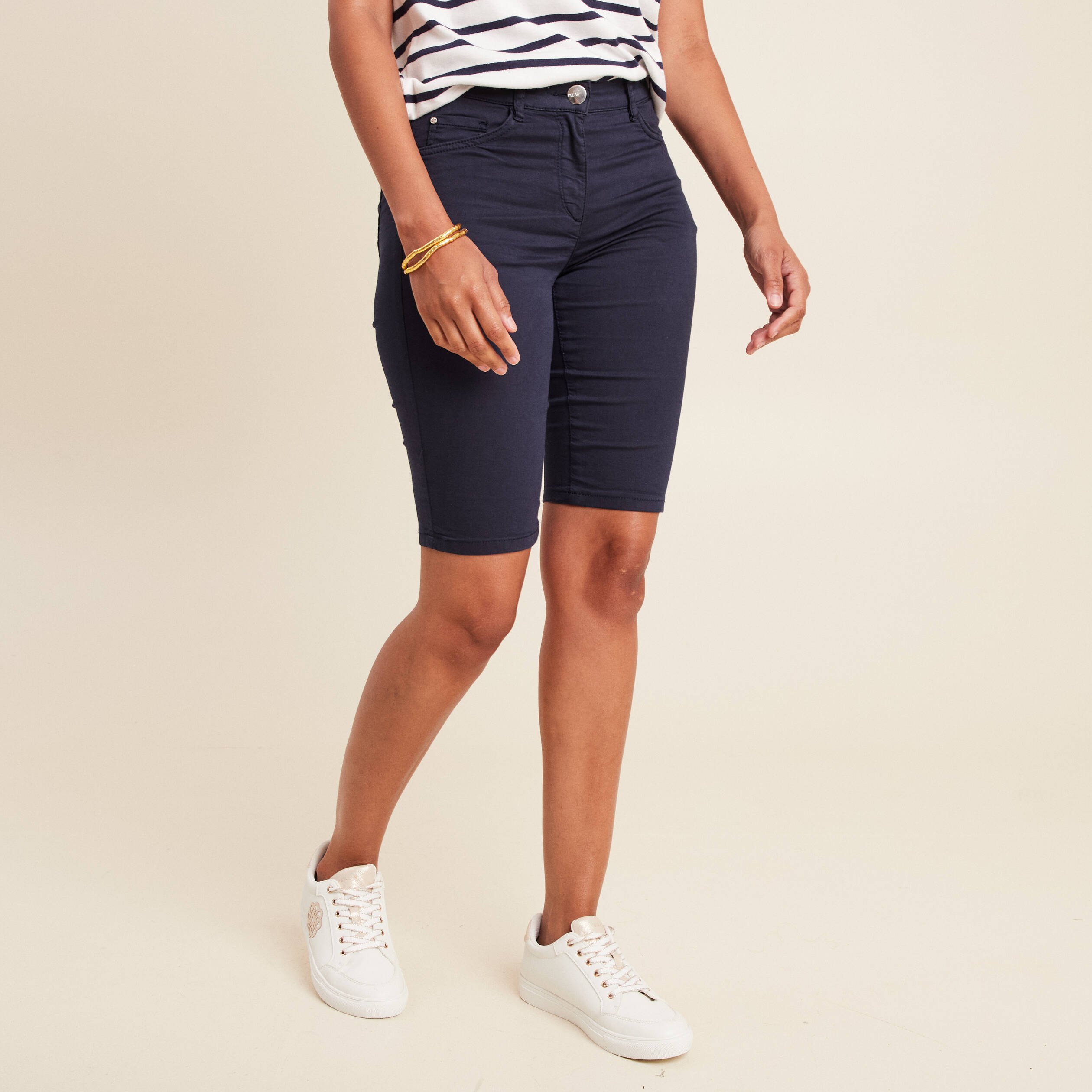 Bermuda Short Femme Bleu Marine Breal Bermuda Femme Bermuda - Main Image