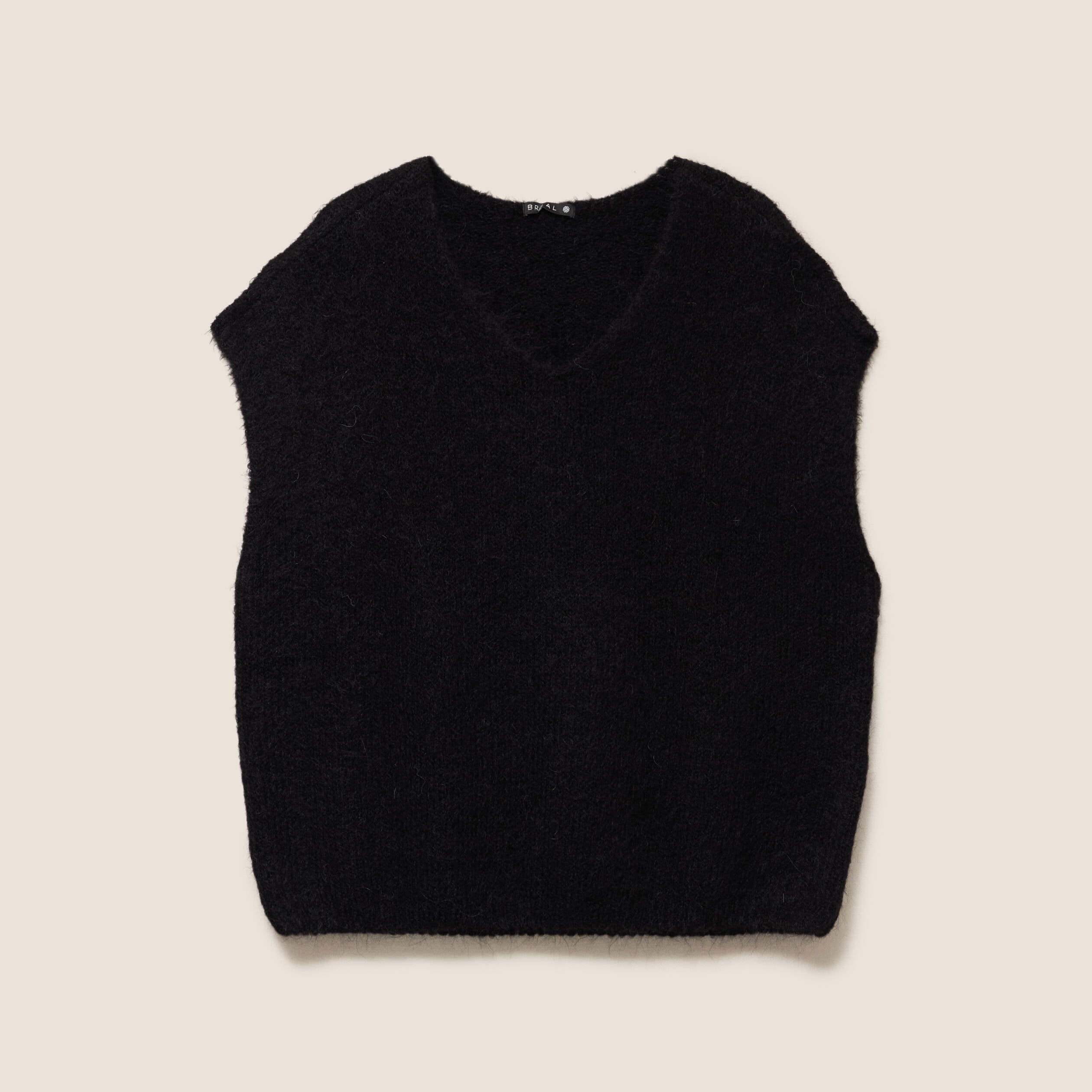 Pull sans manches noir femme