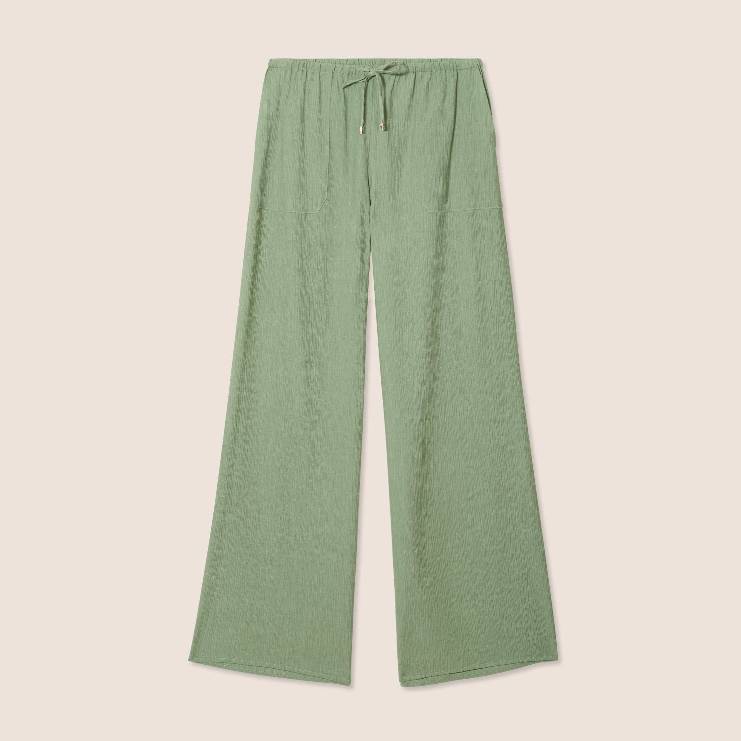 pantalon large fluide vert kaki femme Pantalon large fluide vert kaki femme