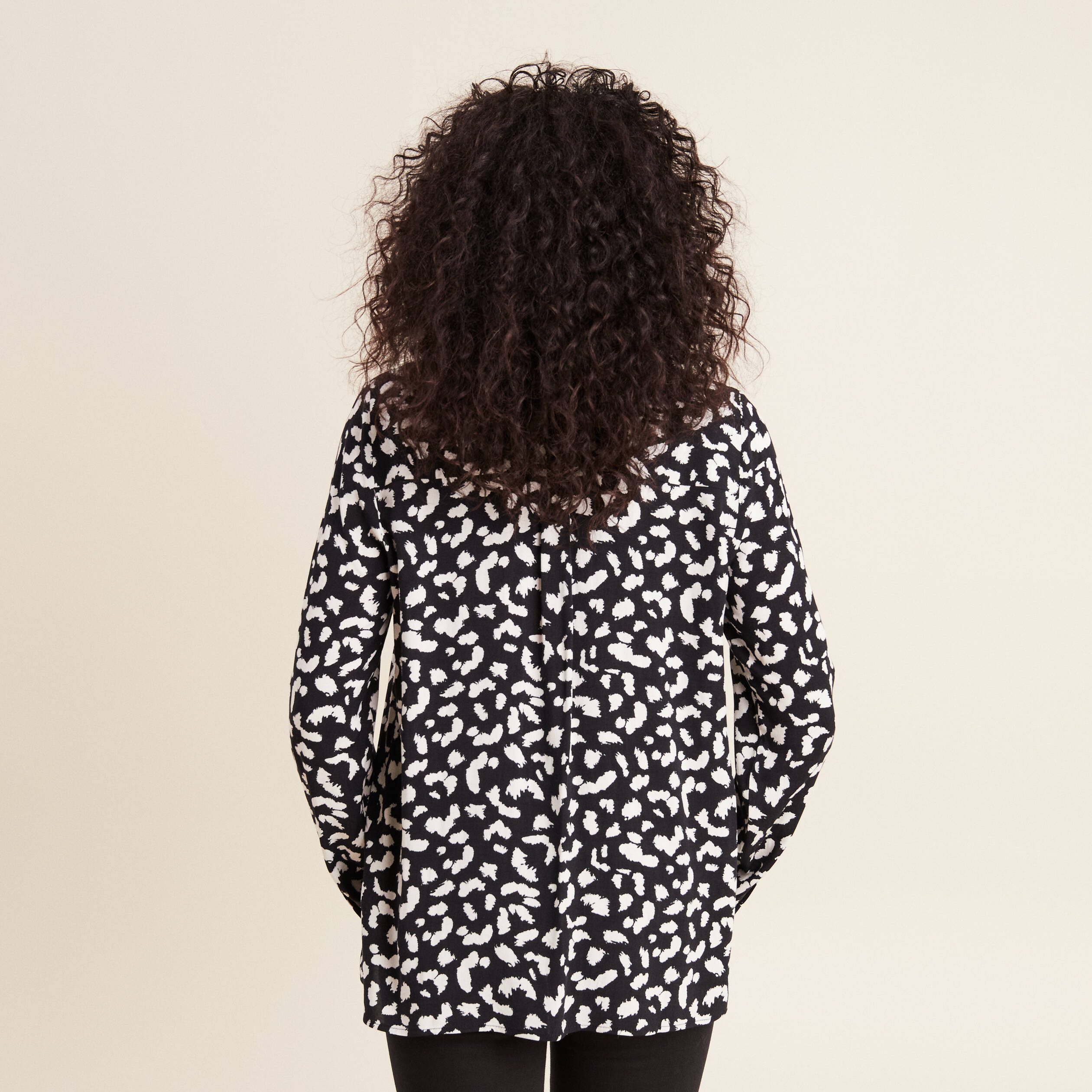 Chemise manches longues noir femme