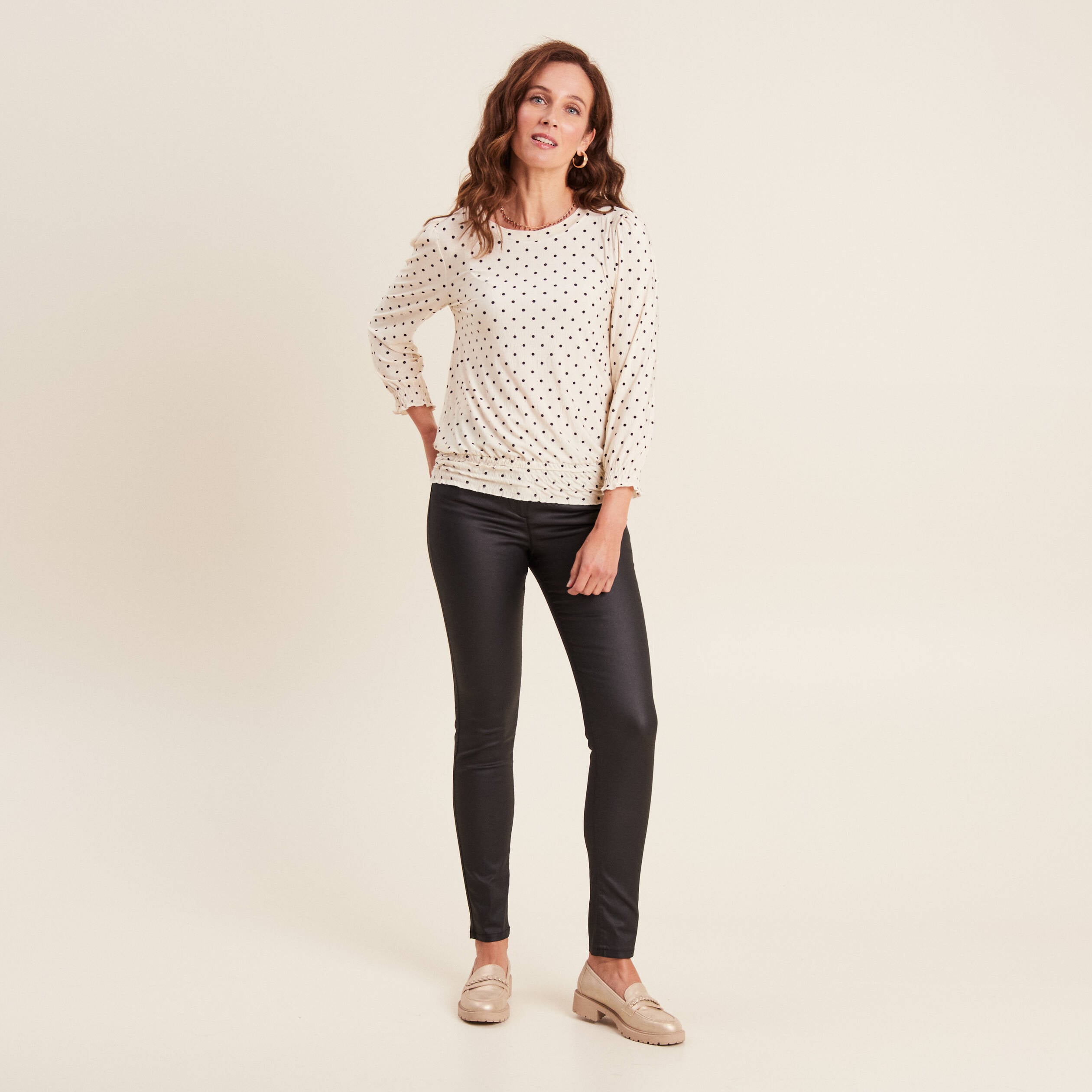 Pantalon magique L'Unique enduit noir femme