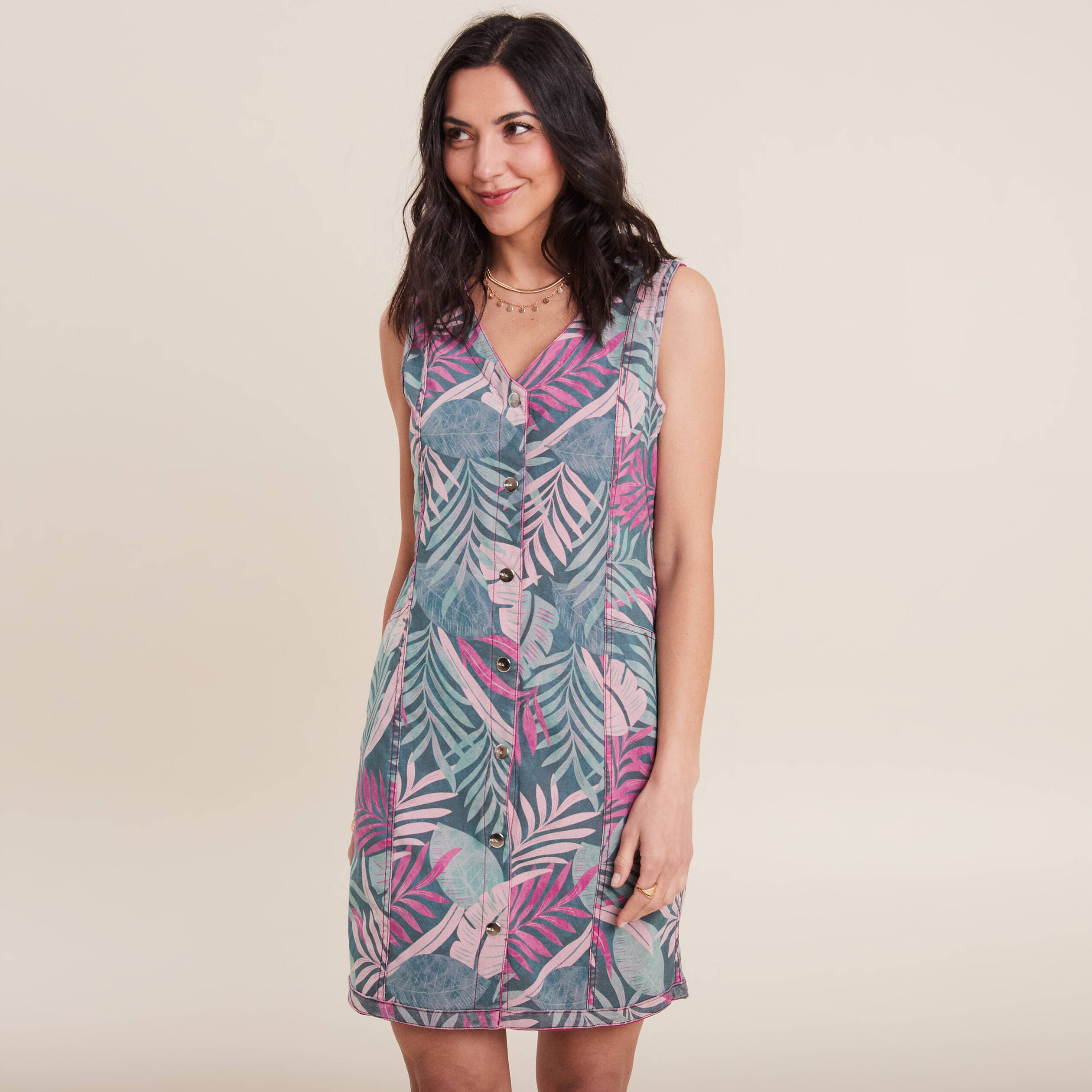 Robe fourreau réversible rose fushia femme
