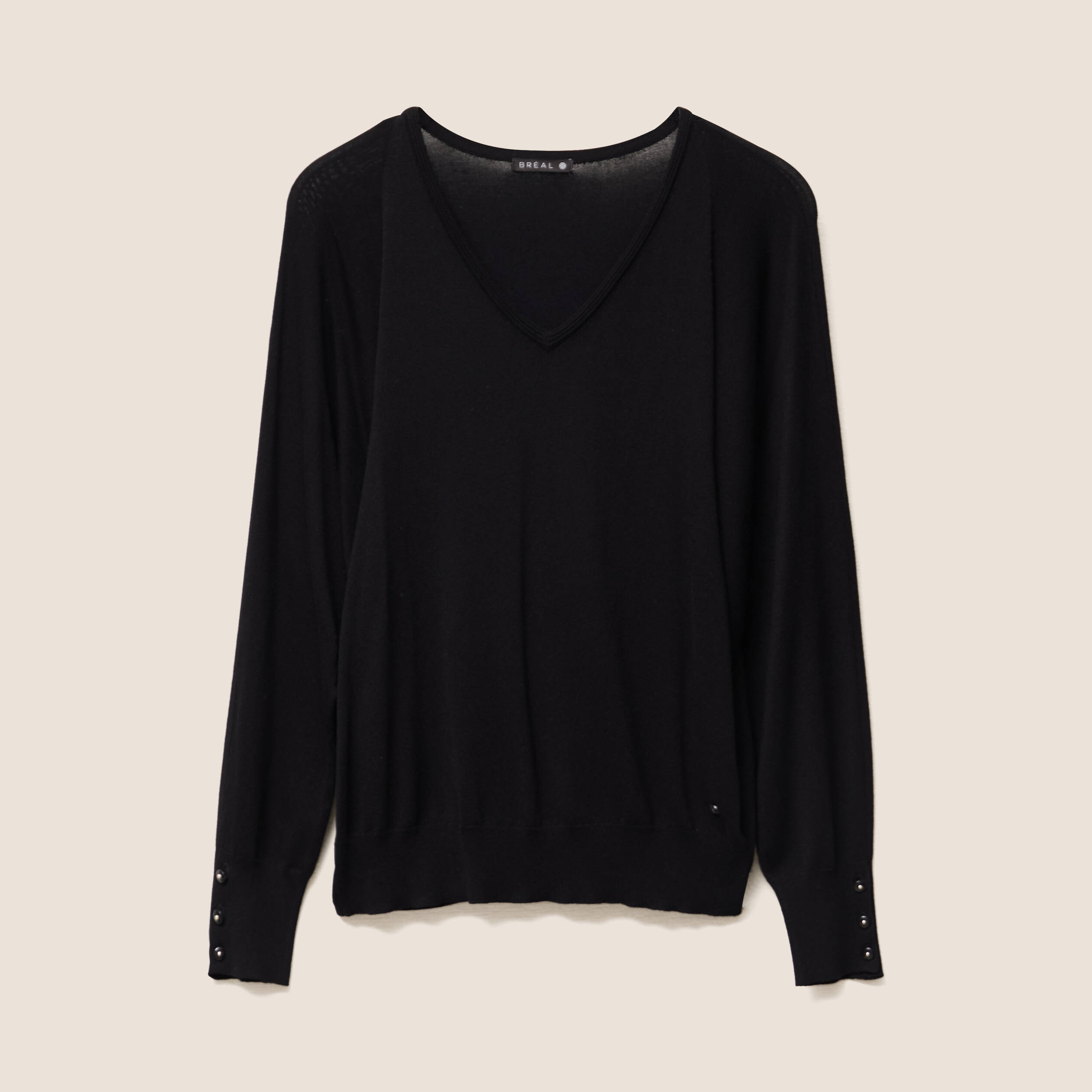 Pull manches longues noir femme