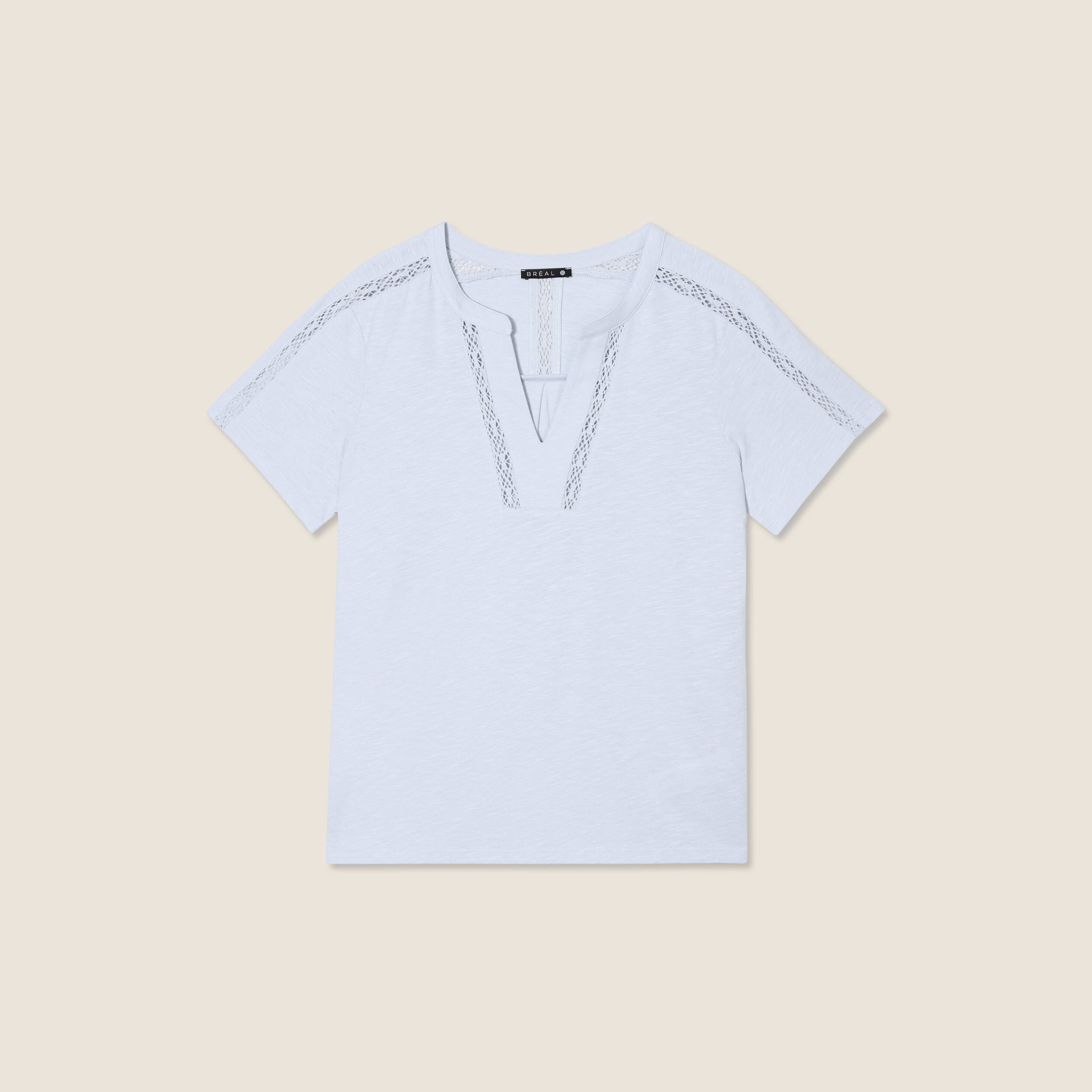 T-shirt manches courtes bleu clair femme