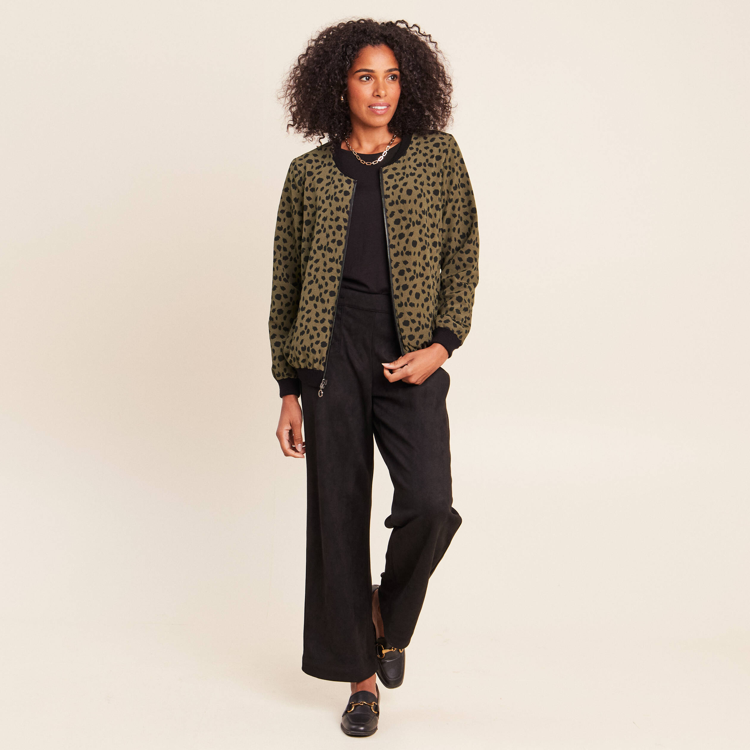 Gilet r&eacute;versible manches longues vert femme