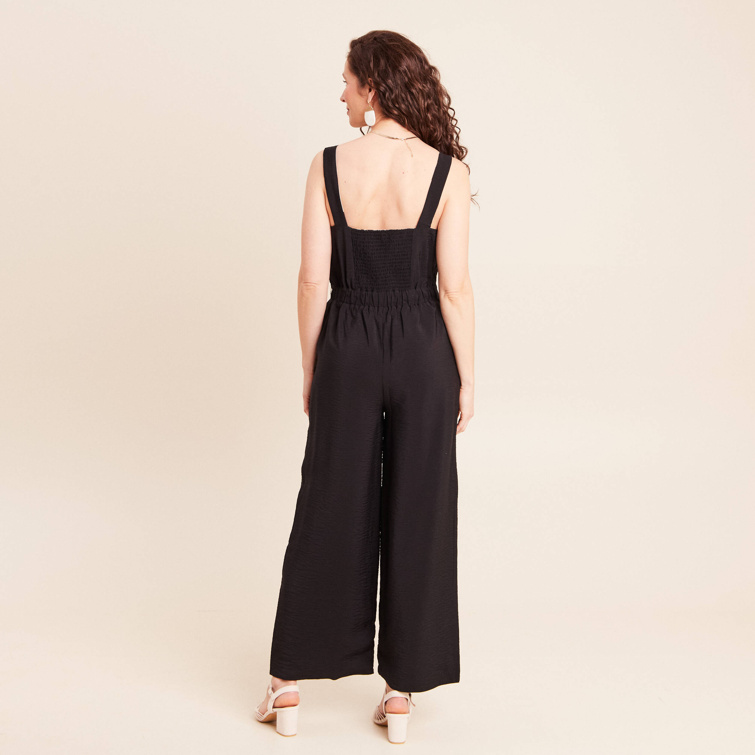 Combinaison r&eacute;versible col c&oelig;ur noir femme