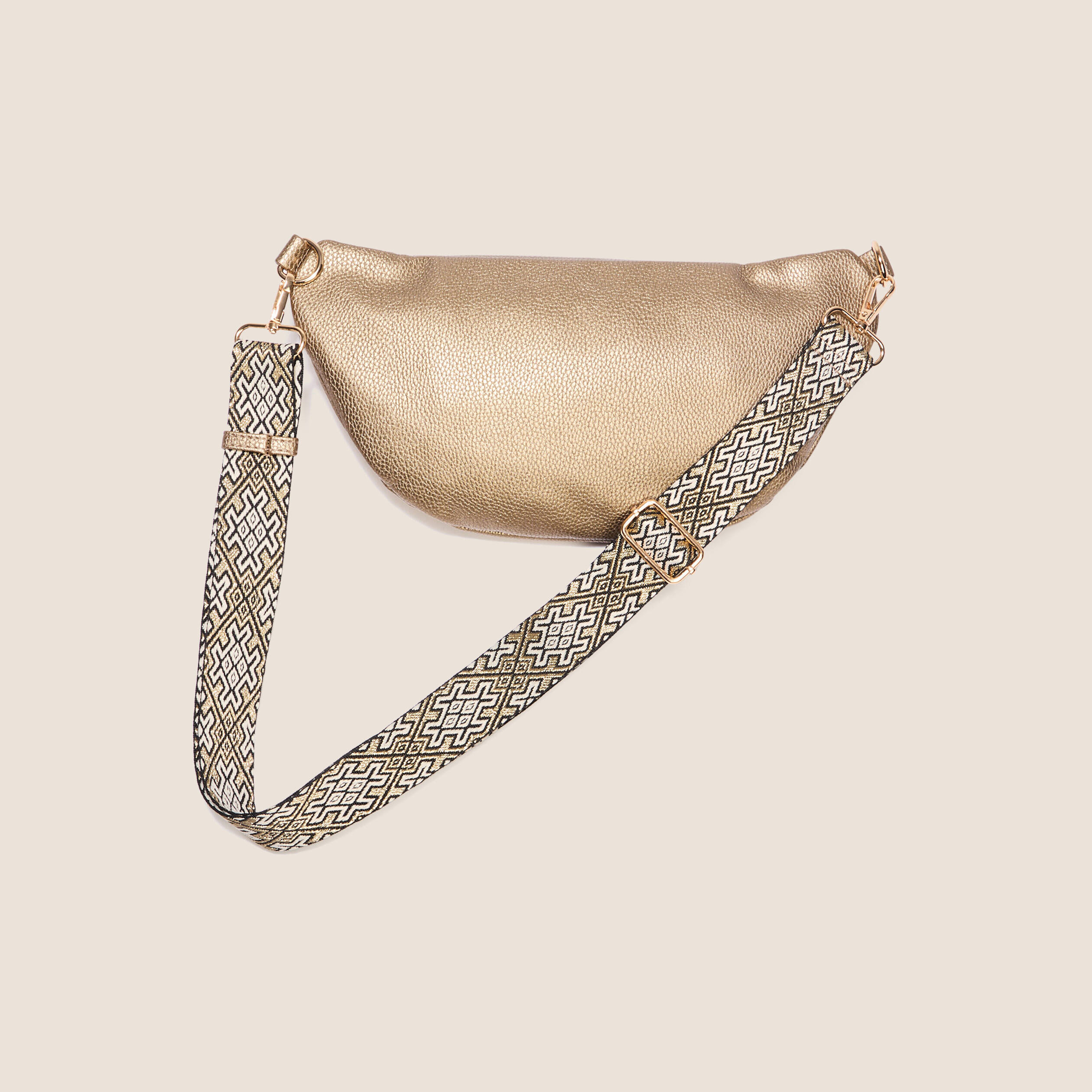 Sac banane zipp&eacute; couleur cuivre femme