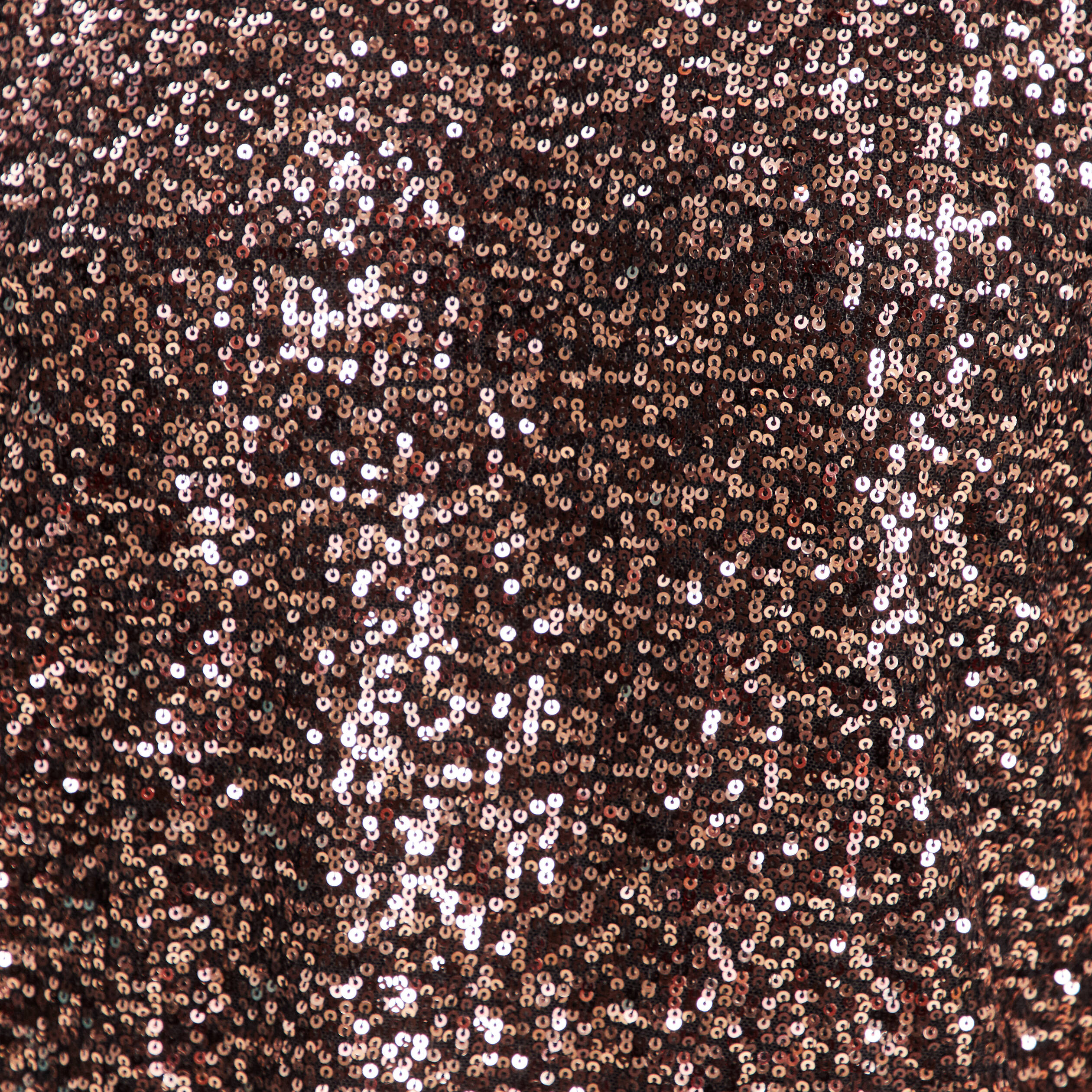 T-shirt &agrave; sequins manches coudes marron fonc&eacute; femme