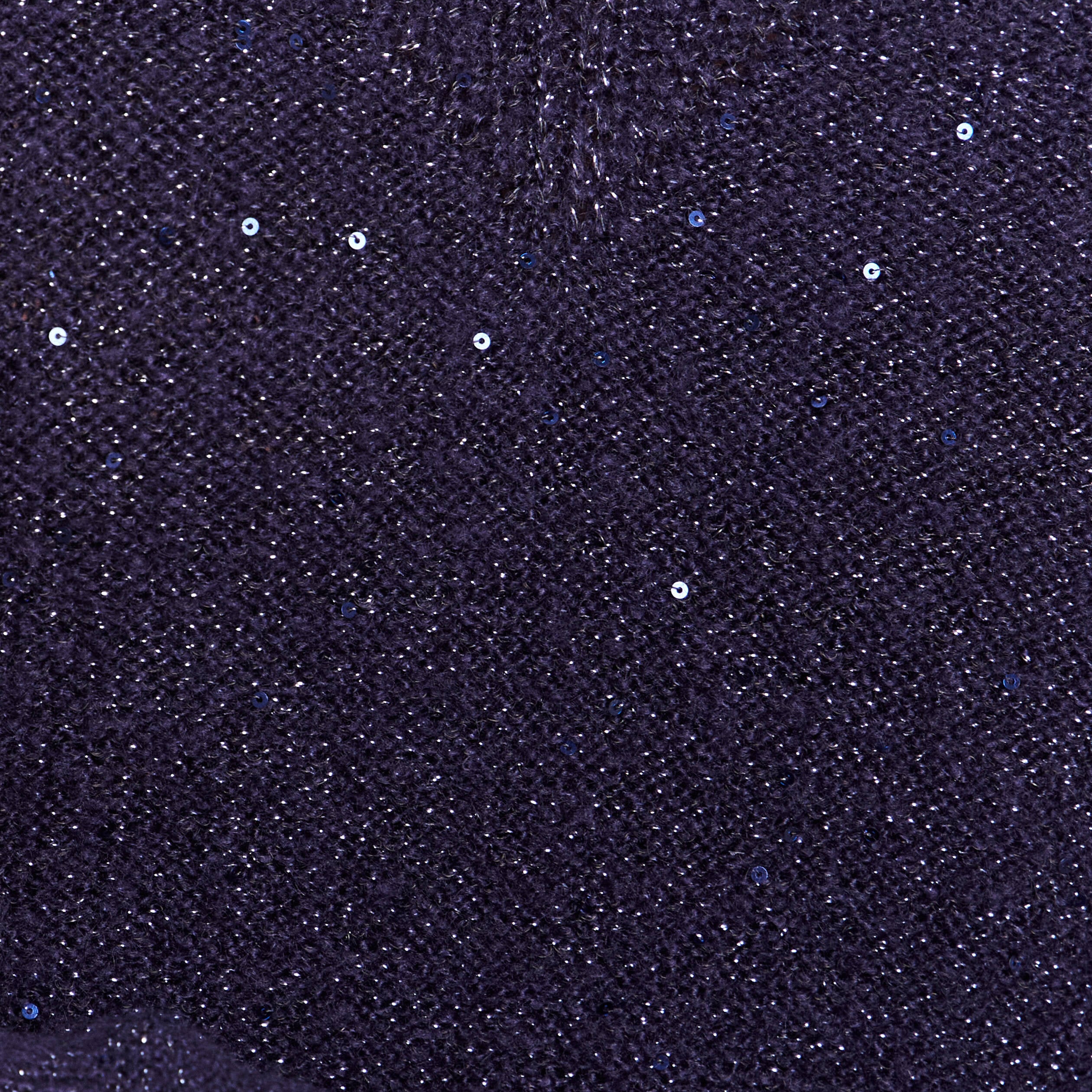 Pull col v manches longues &agrave; sequins bleu marine femme