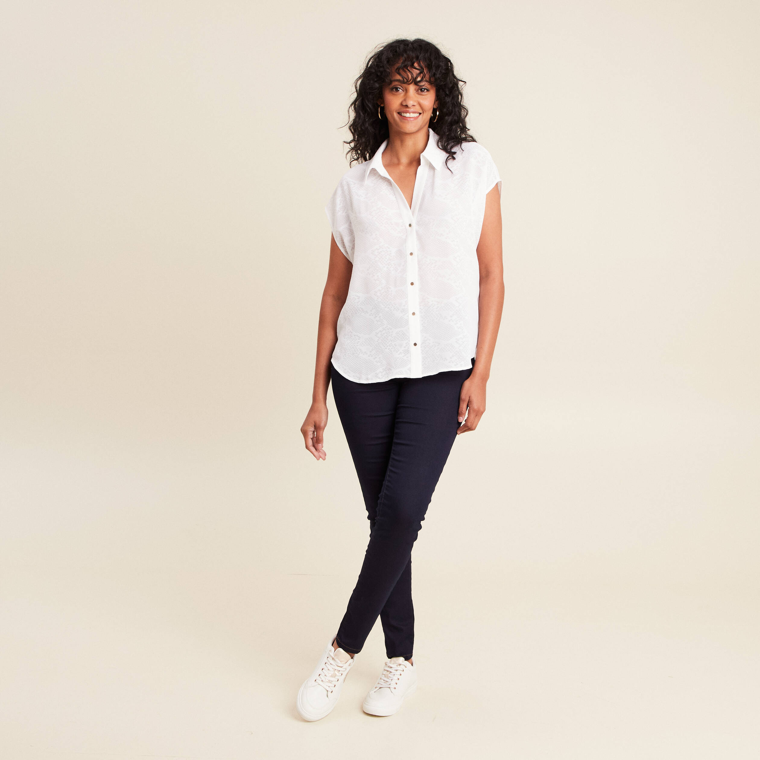 jeans leger taille standard long denim brut femme Jeans léger taille standard long denim brut femme