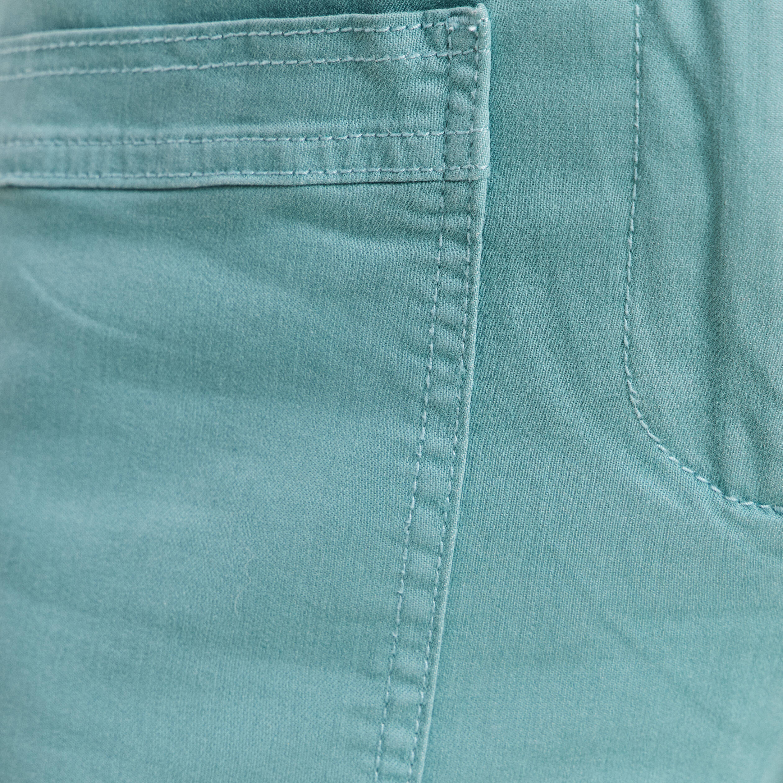 Pantalon coupe mom 7/8&egrave;me bleu turquoise femme