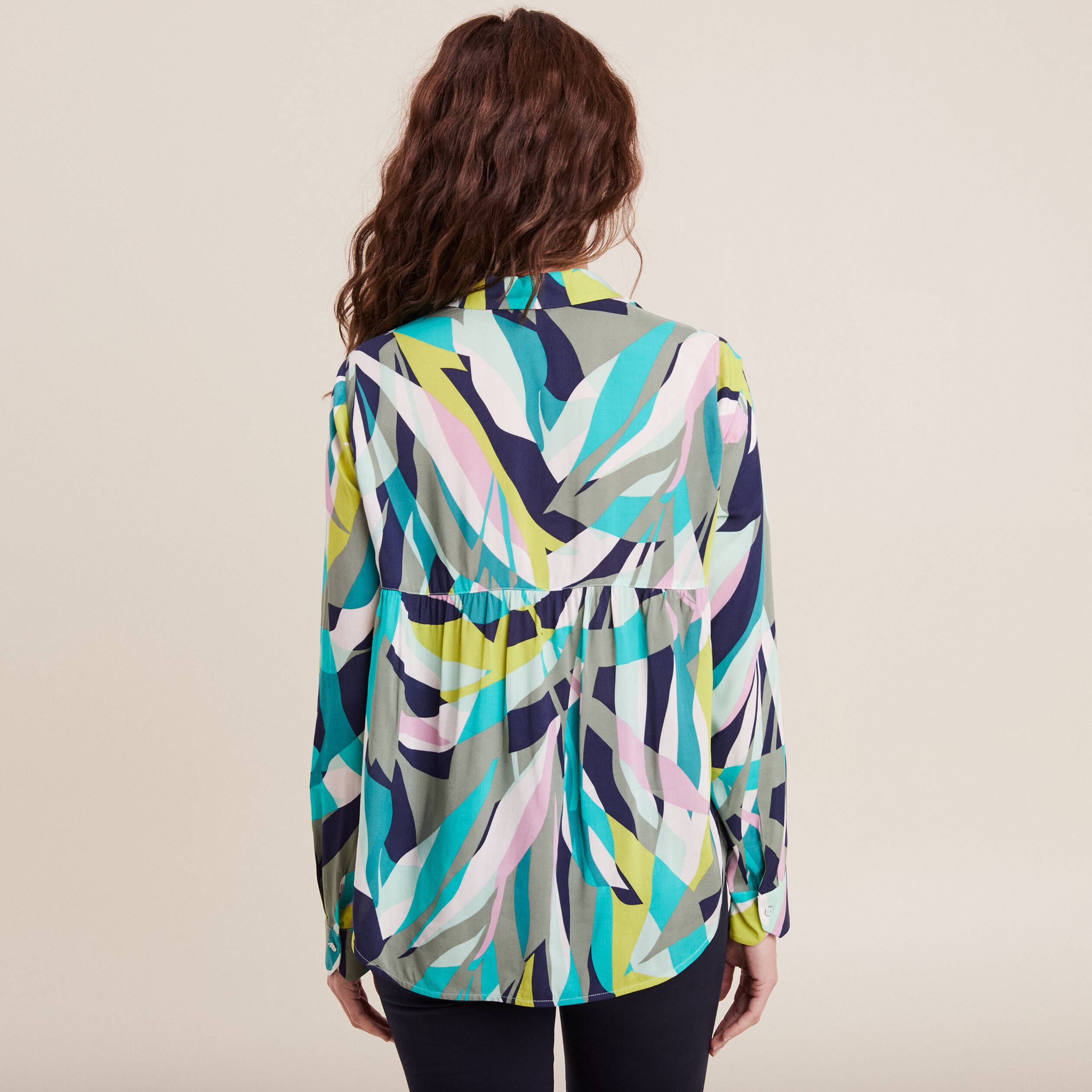 Chemise manches longues vert femme