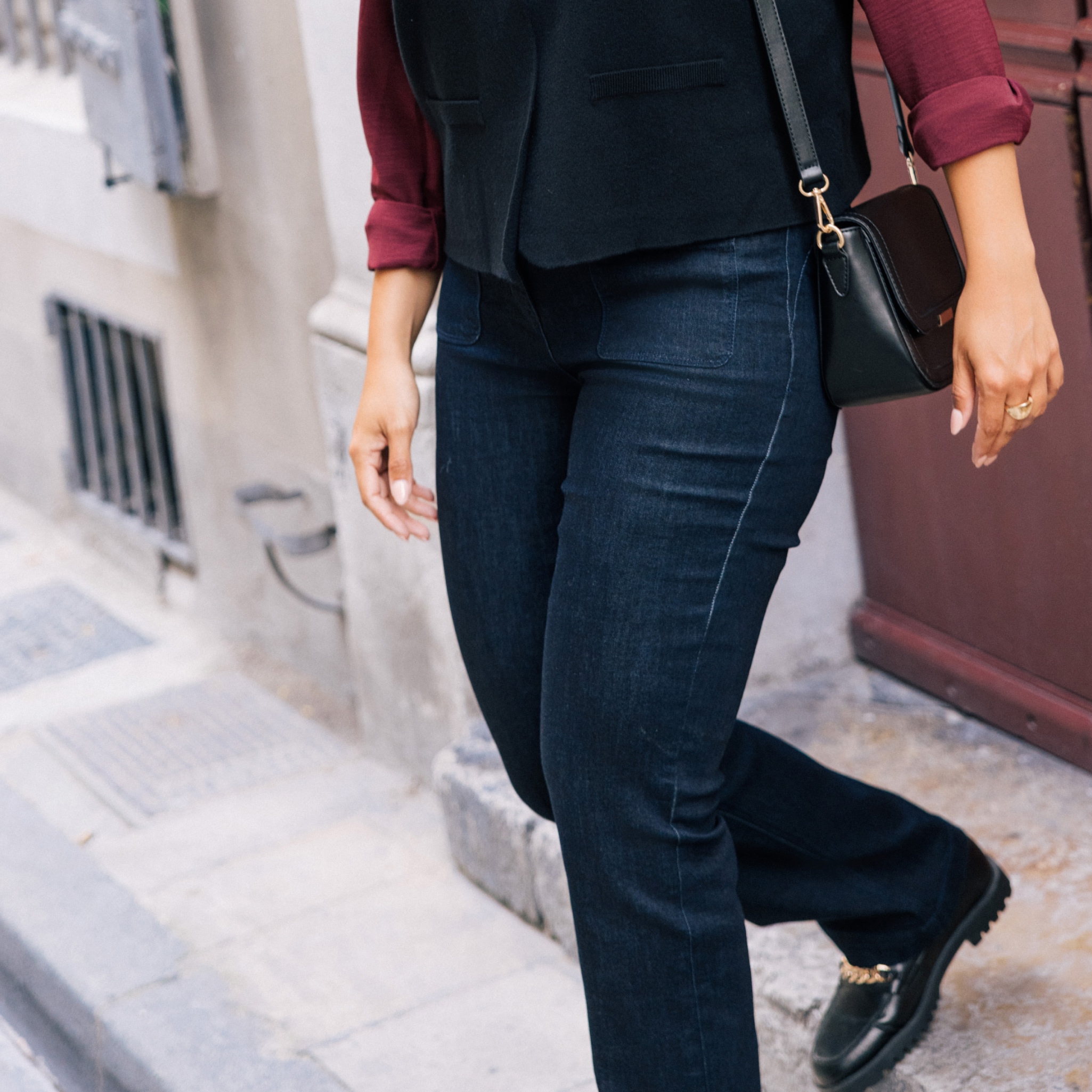 Jean bootcut taille standard denim brut femme