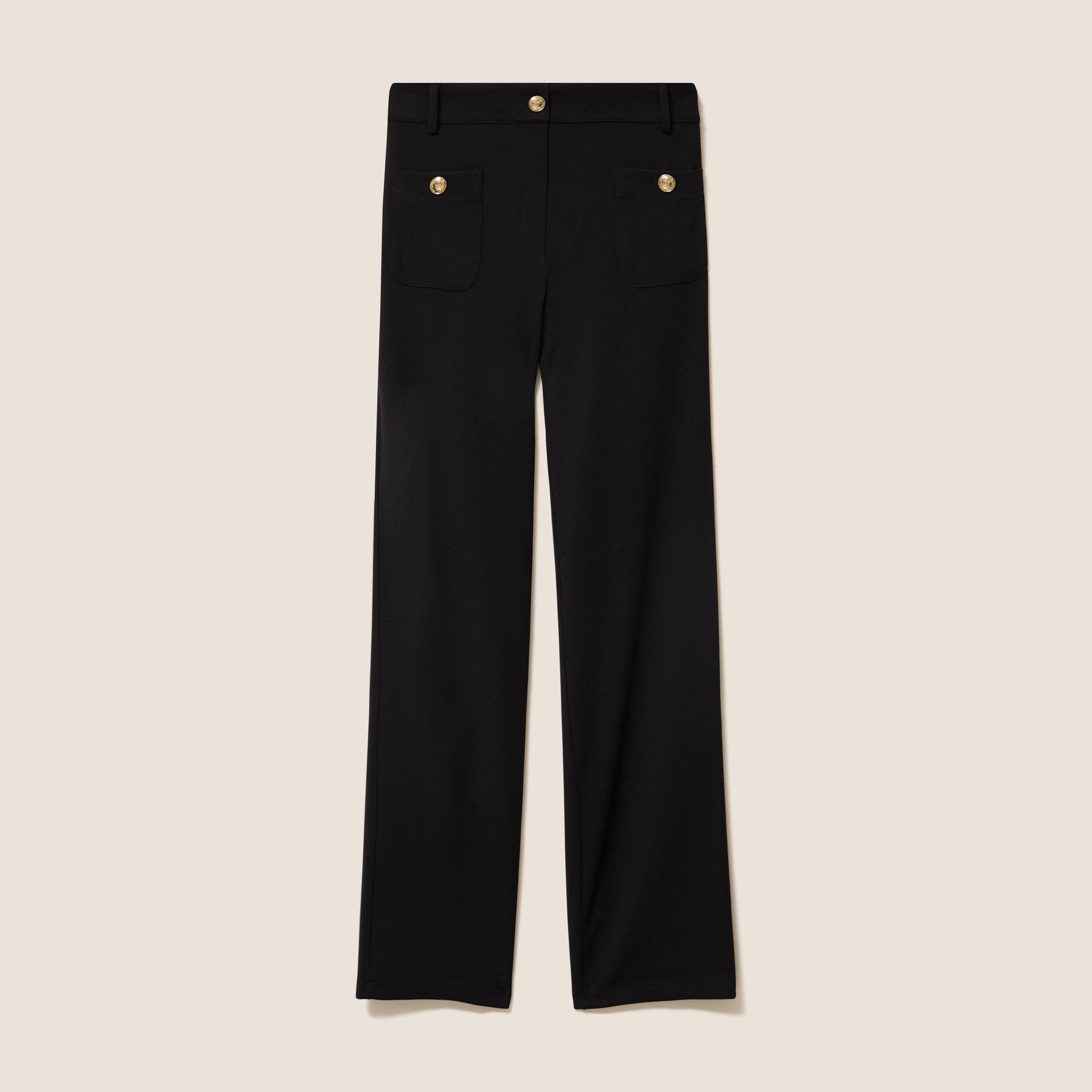 pantalon droit taille haute noir femme Pantalon droit taille haute noir femme
