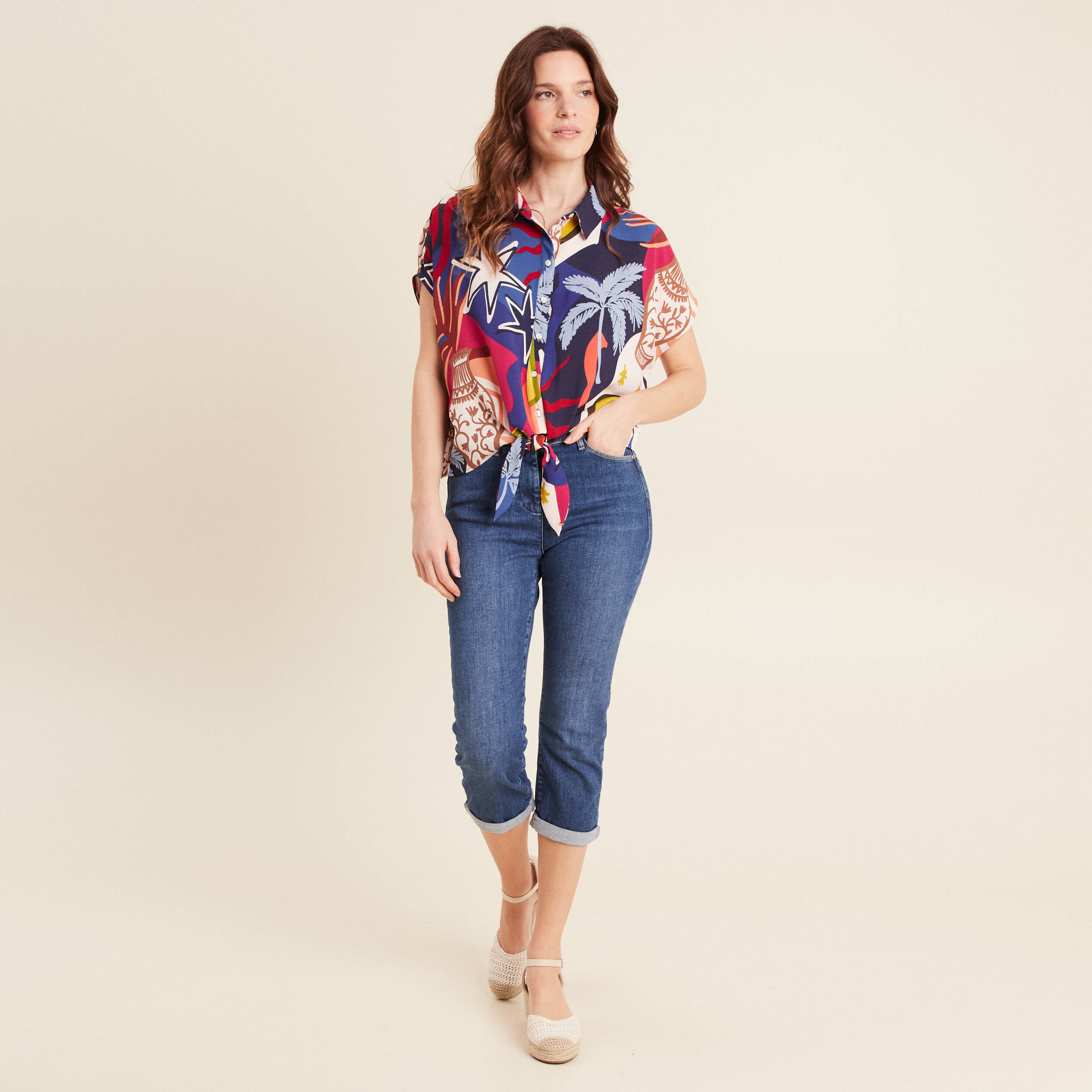 Pantalon magique l'unique denim double stone femme