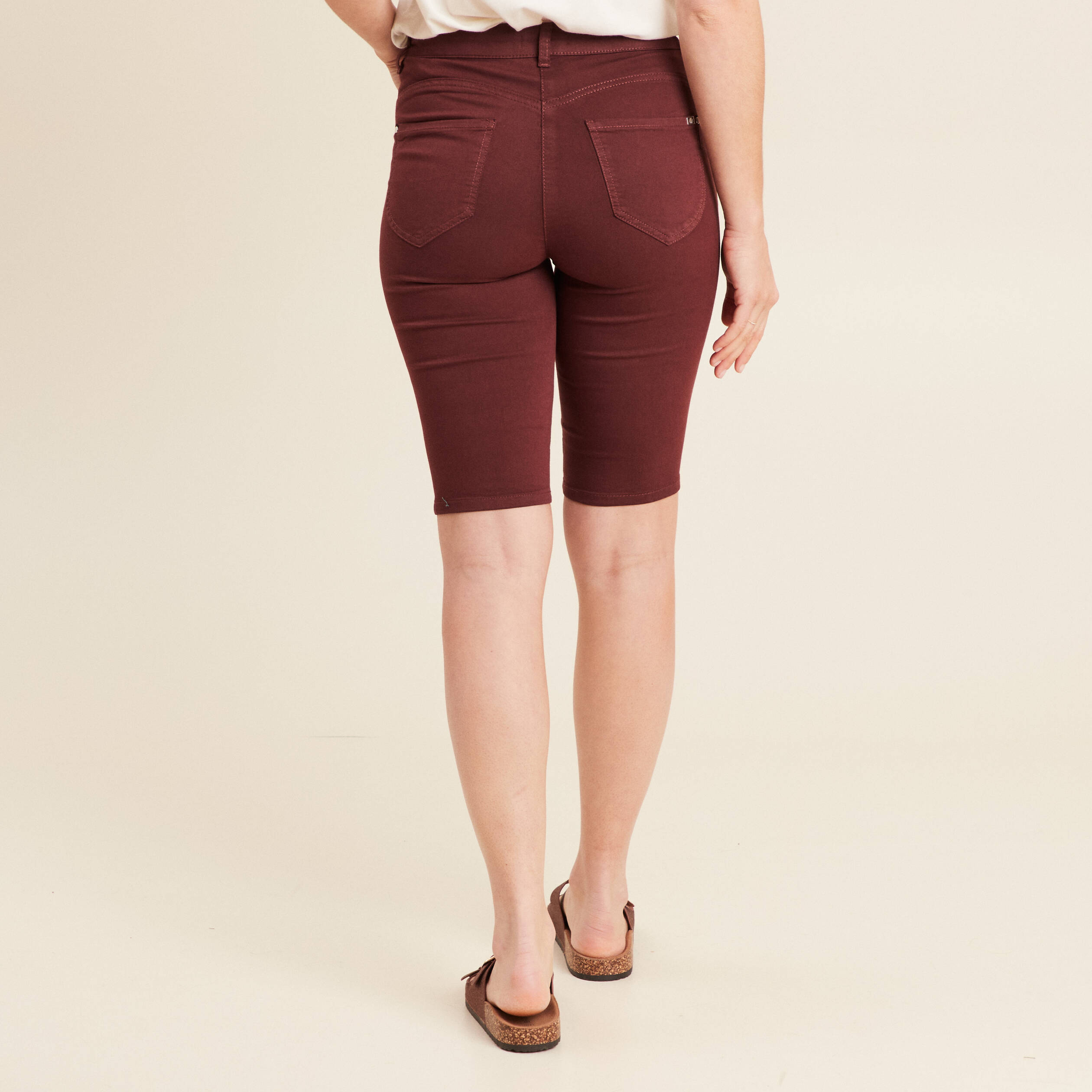 Bermuda magique le Léger bordeaux femme