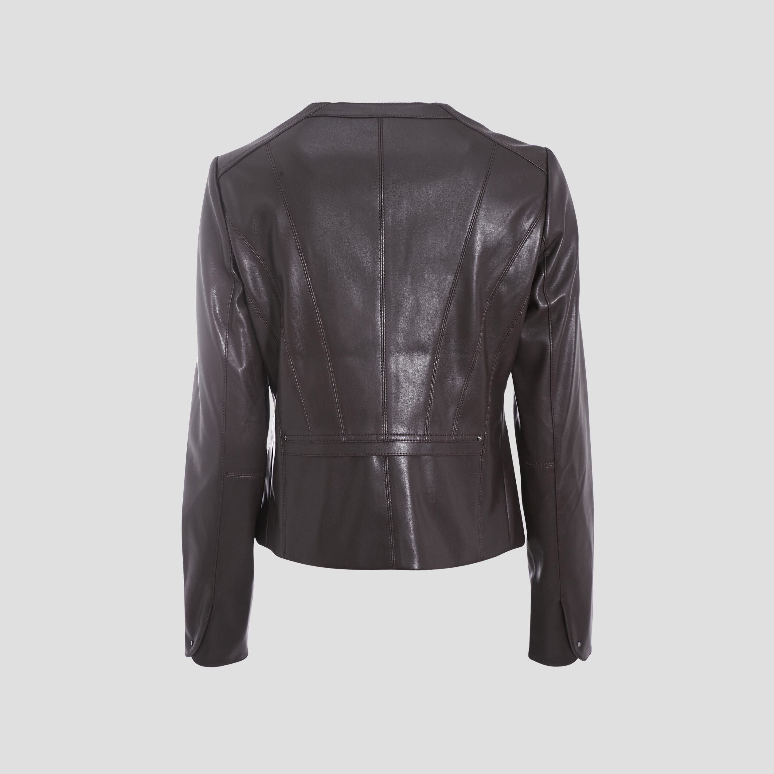 Veste cintrée zippée marron femme