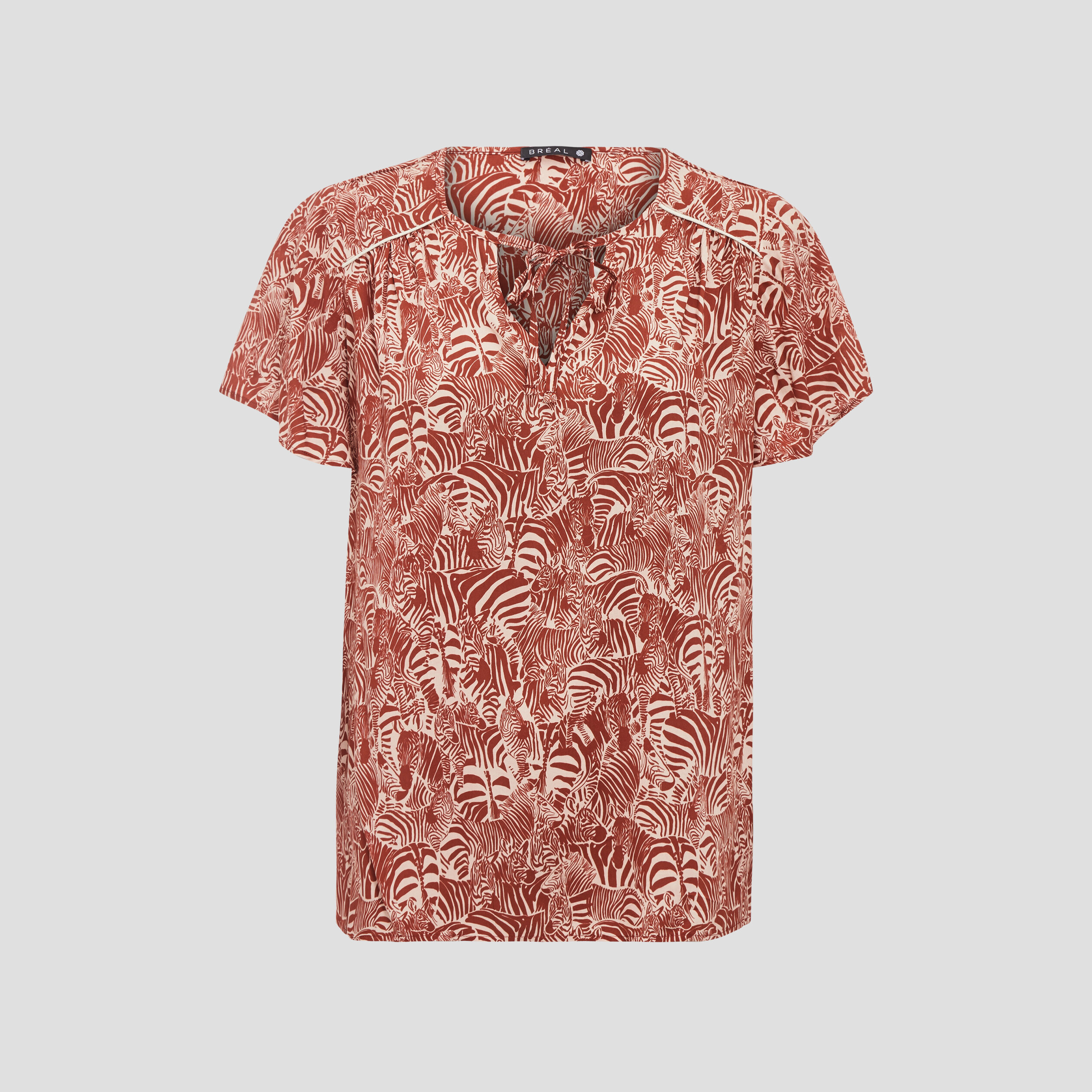 Blouse manches courtes rouge foncé femme