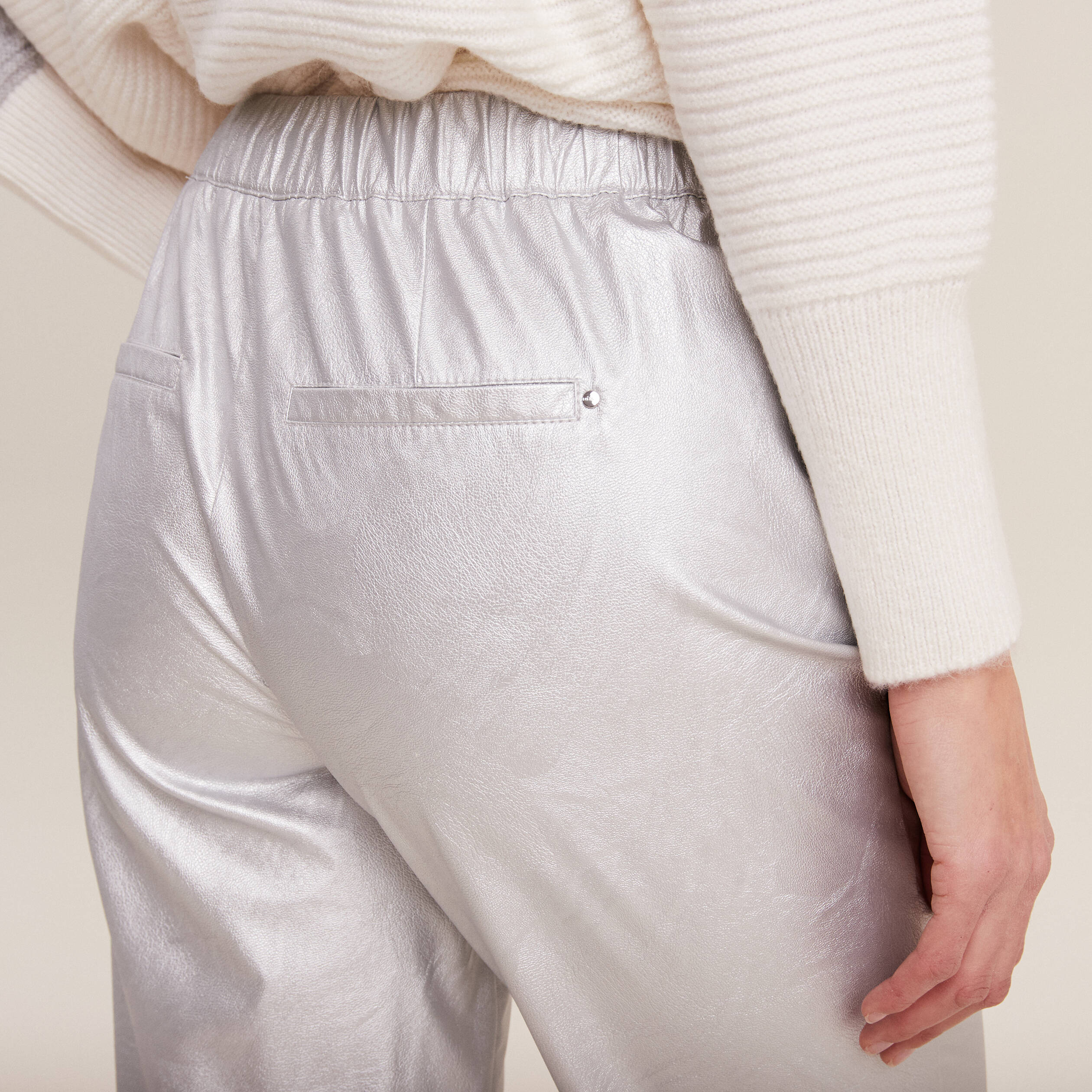 Pantalon femme gris clearance argent