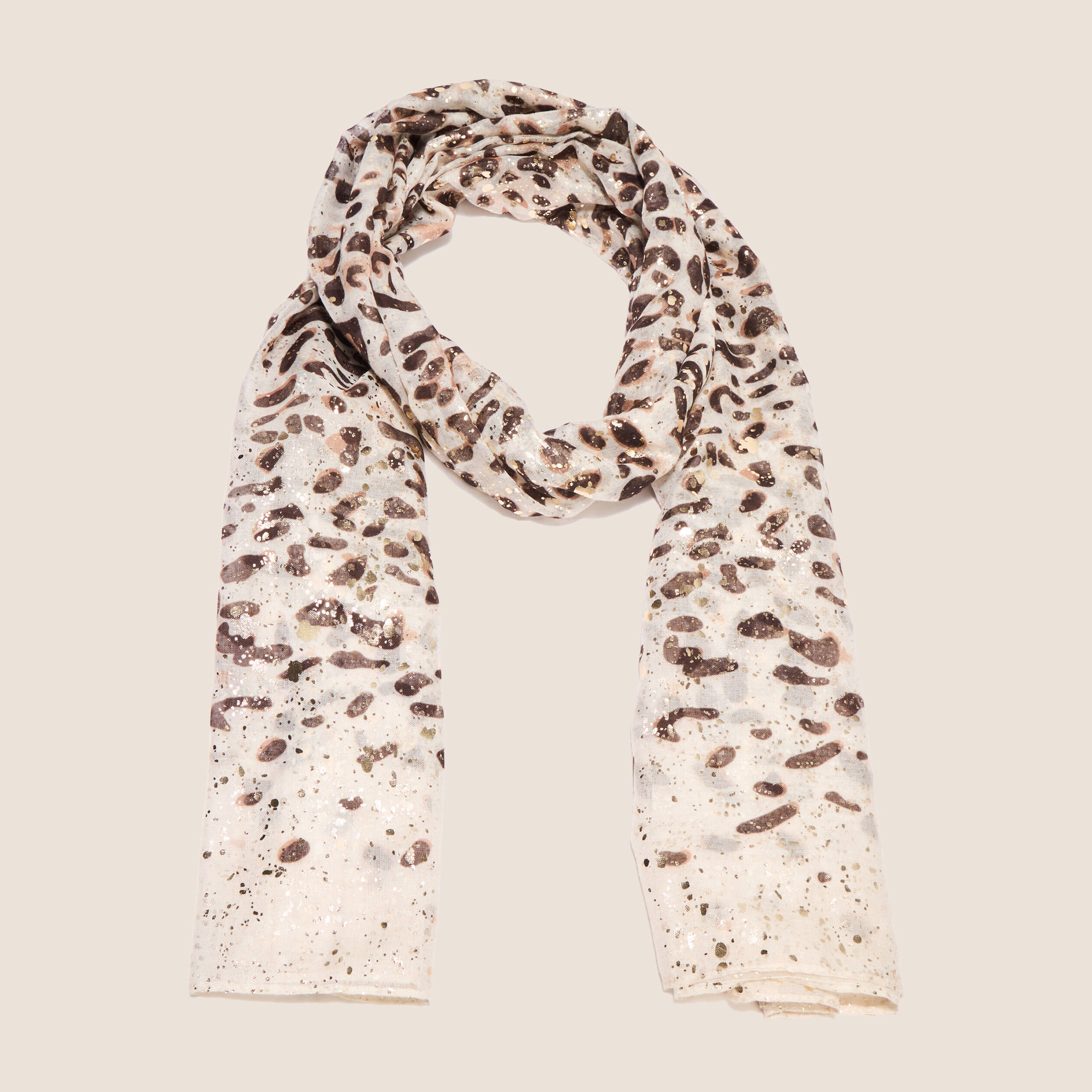 Foulard fin avec brillance ivoire femme