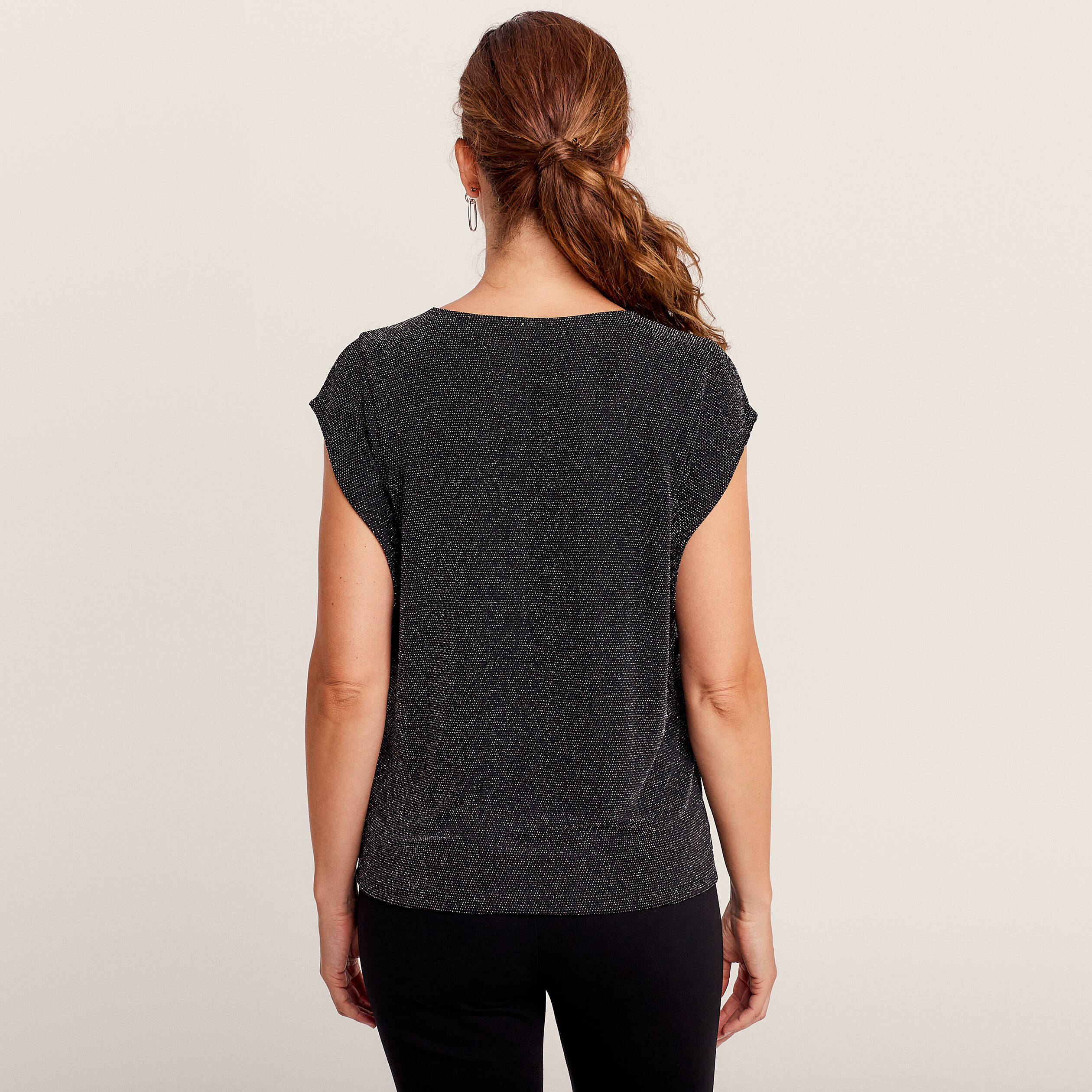 T-shirt manches courtes noir femme