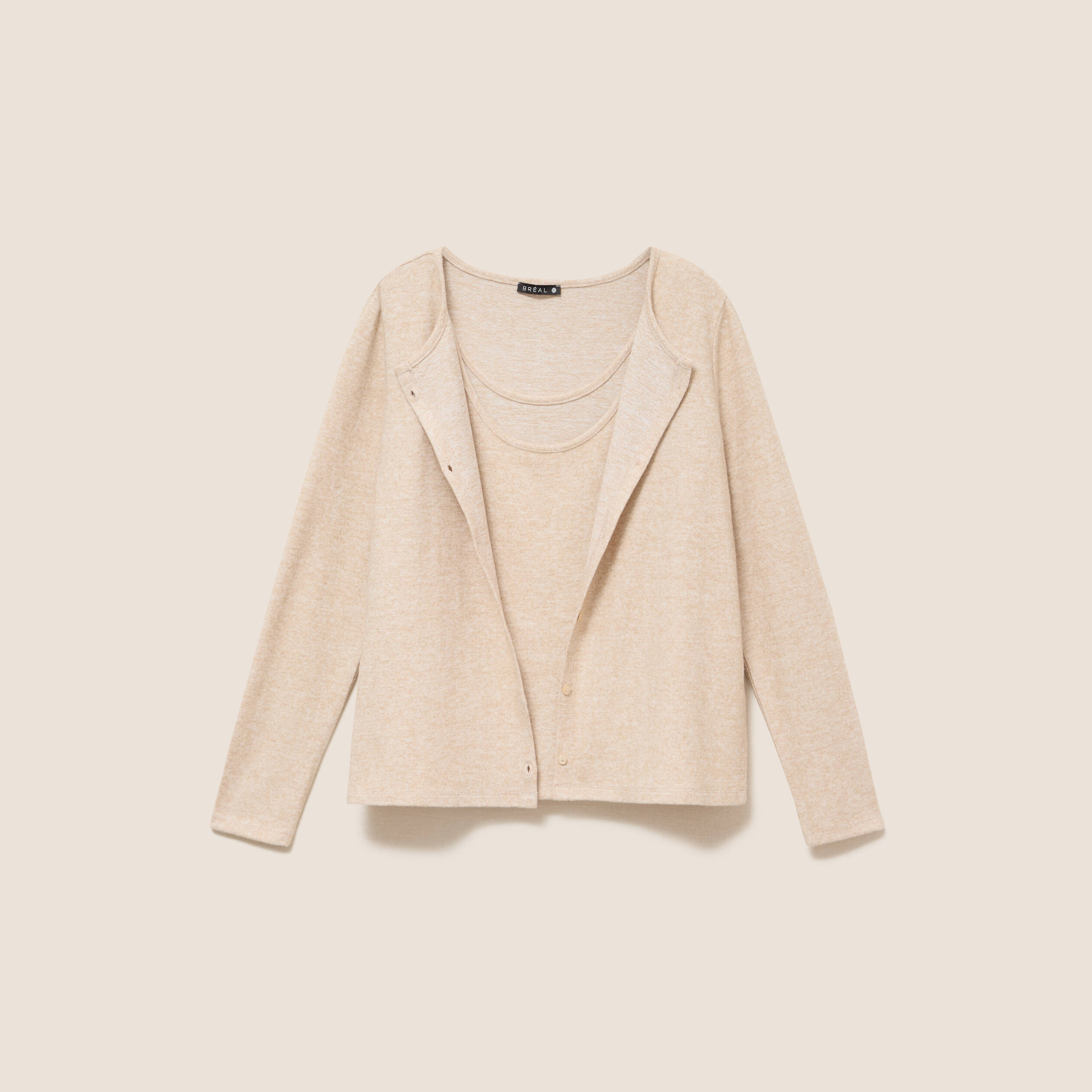 Ensemble doudou manches longues creme femme