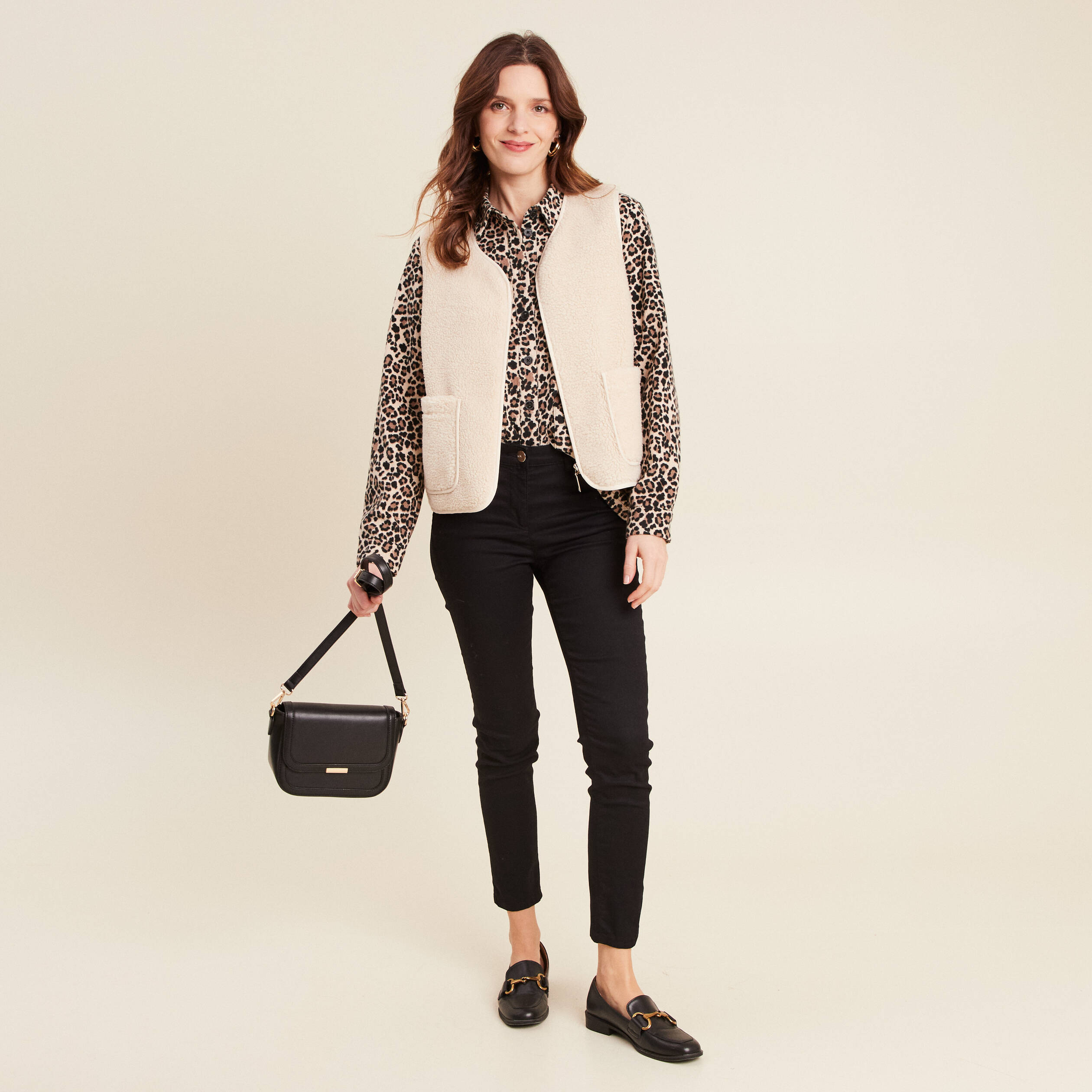 Gilet sans manches ecru femme