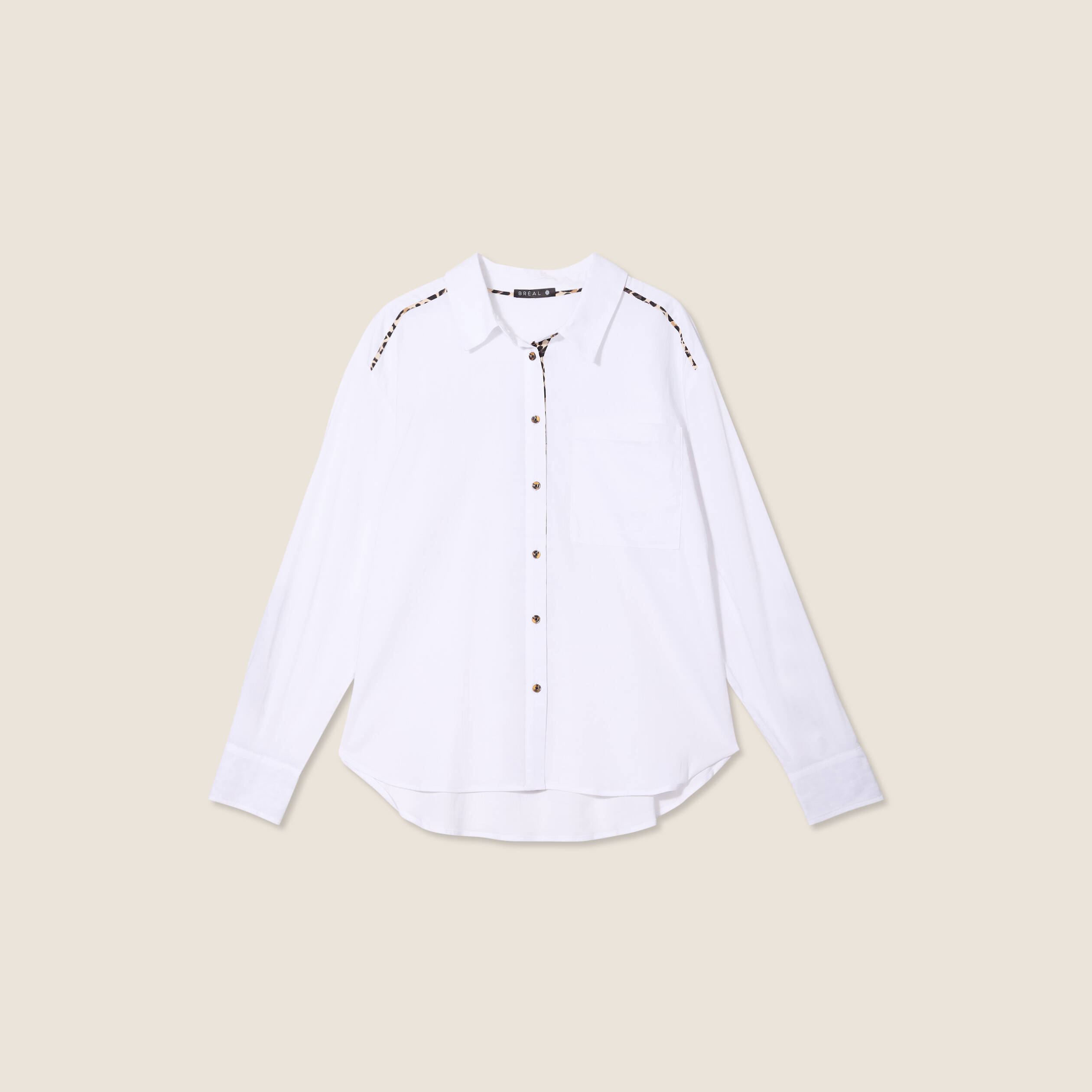 Chemise manches longues ecru femme