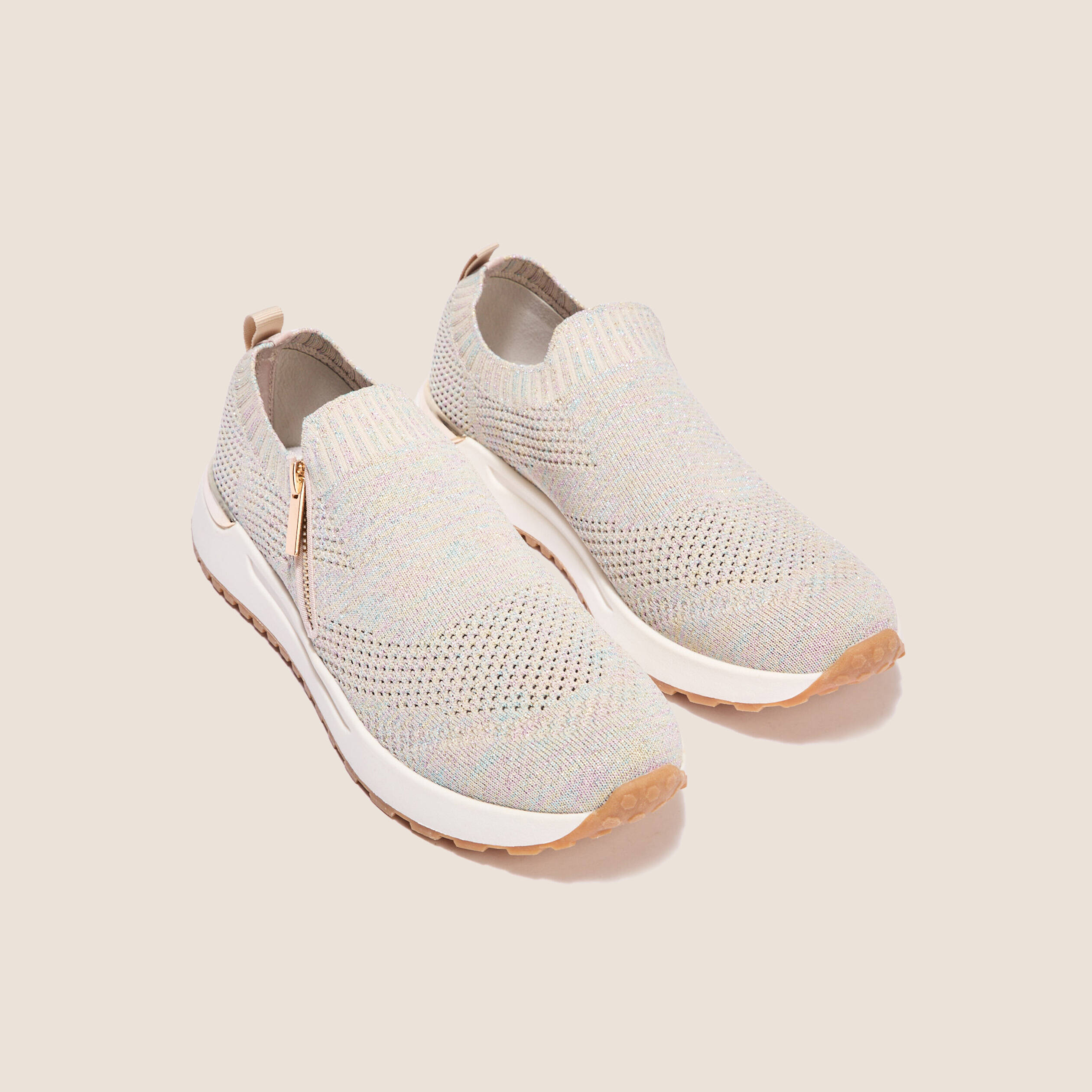 Baskets chaussettes sable femme