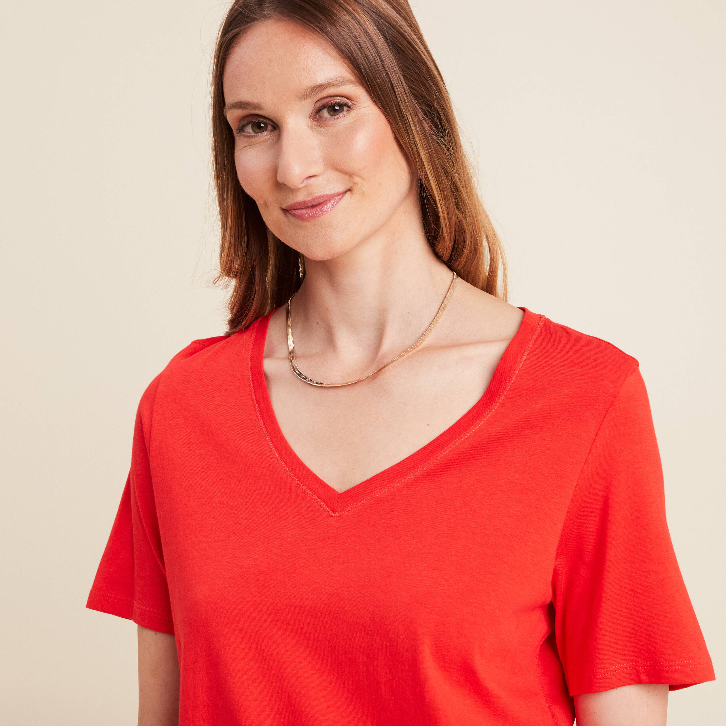 t shirt manches courtes rouge femme T-shirt manches courtes rouge femme