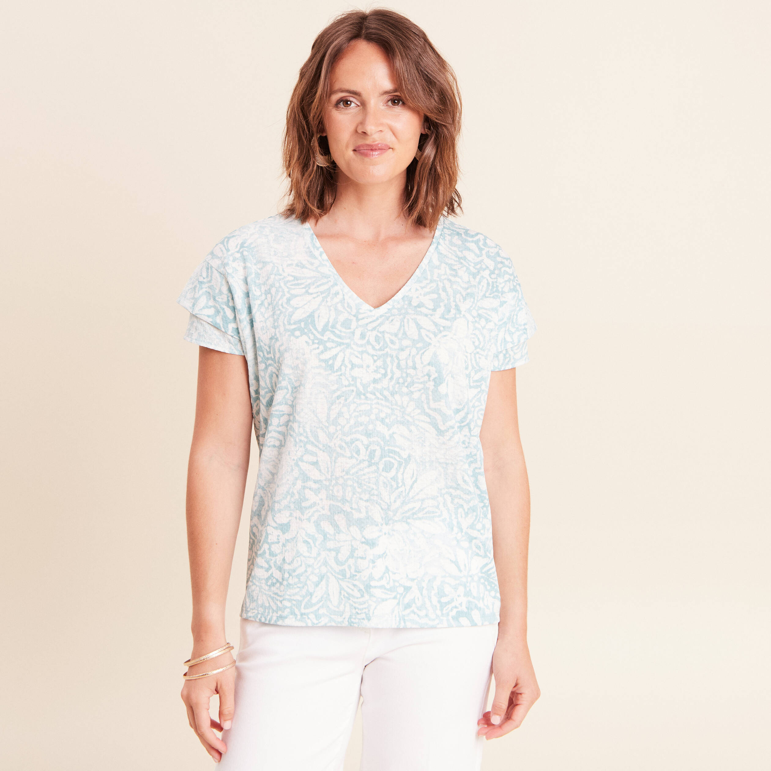T-shirt manches courtes vert pastel femme