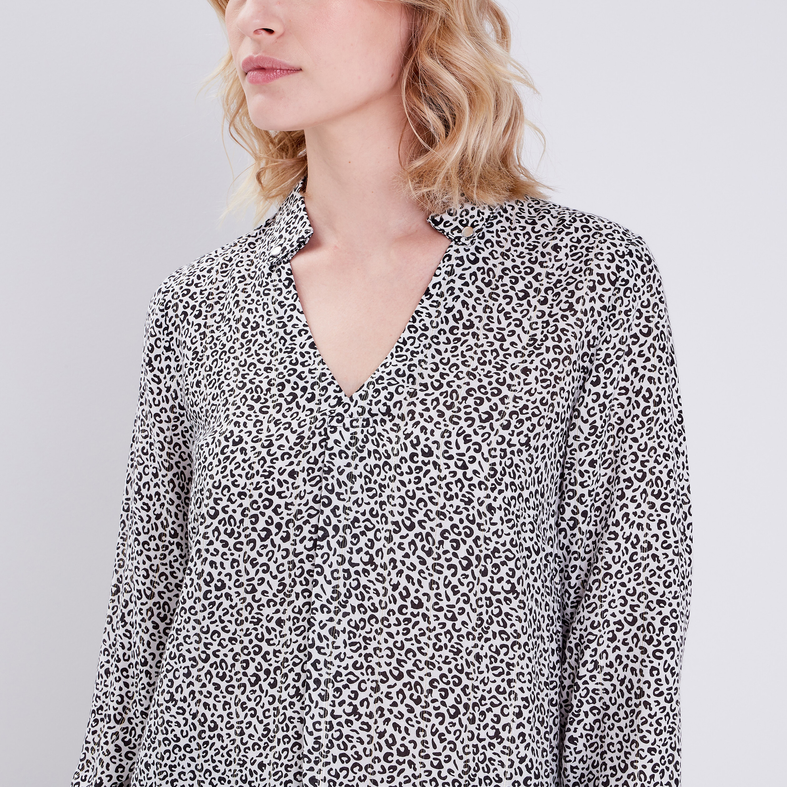 Blouse manches 3/4 noir femme