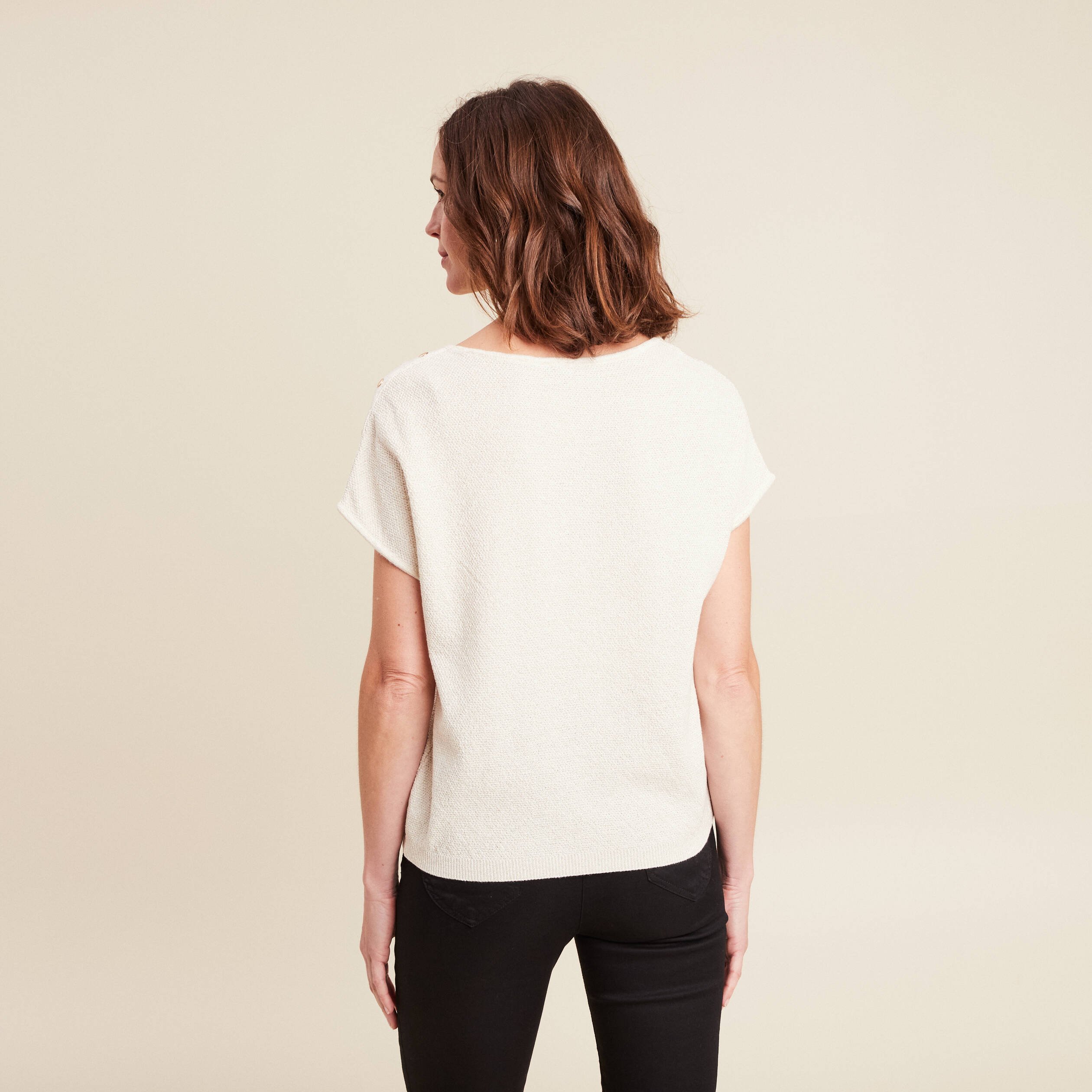 pull manches courtes ecru femme Pull manches courtes ecru femme