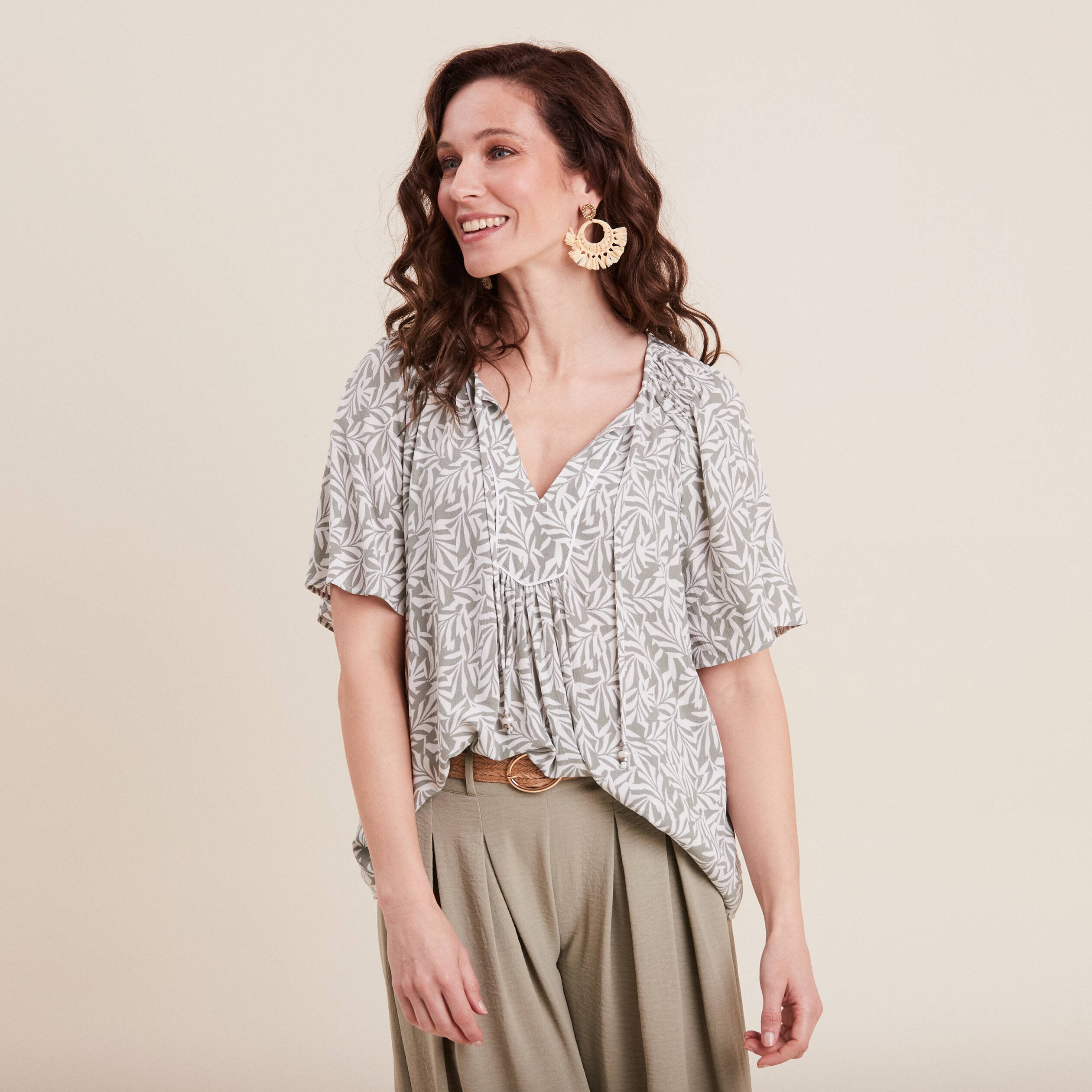 Blouse kaki femme hotsell