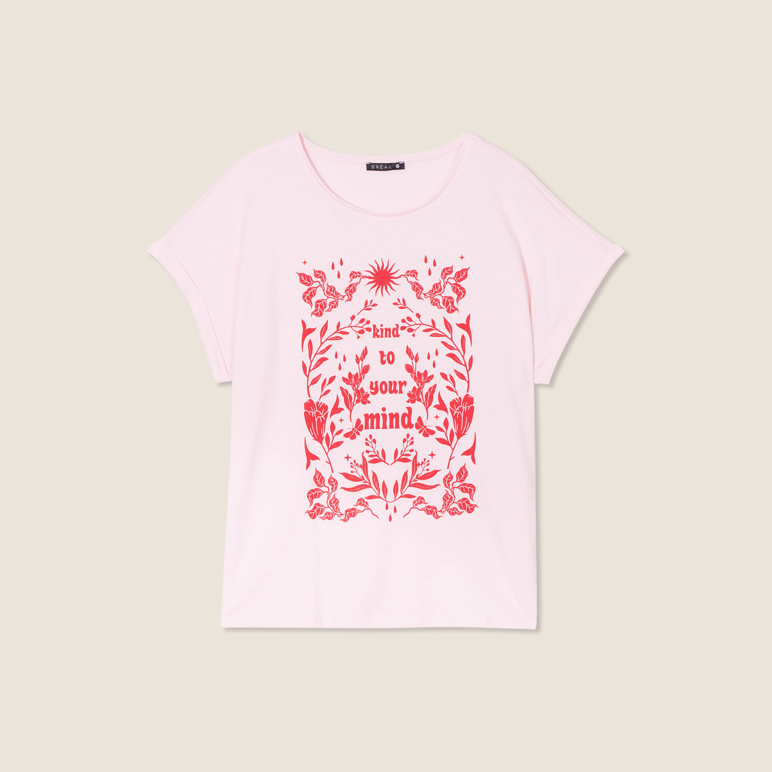 T-shirt manches courtes rose femme