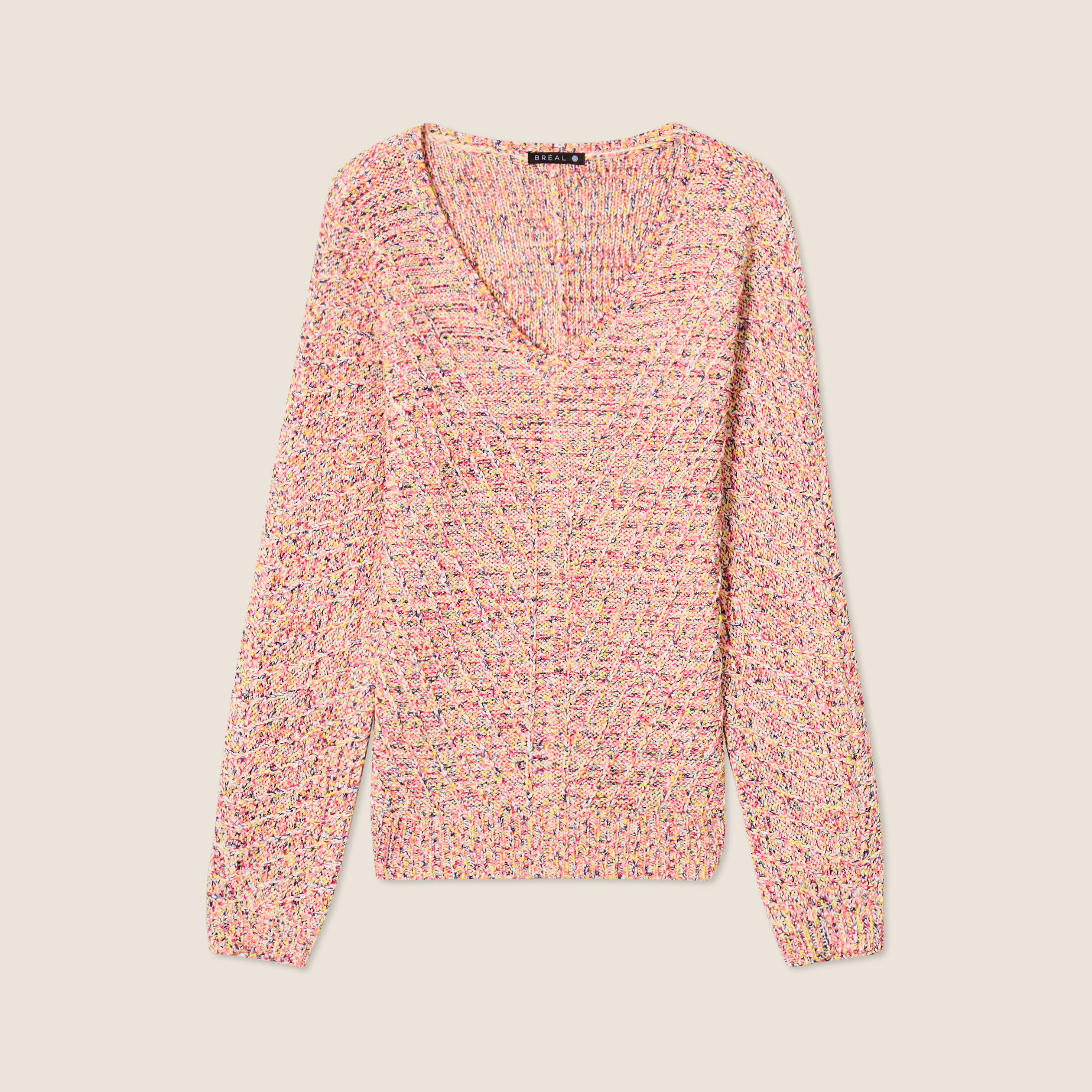 Pull manches longues rose fushia femme
