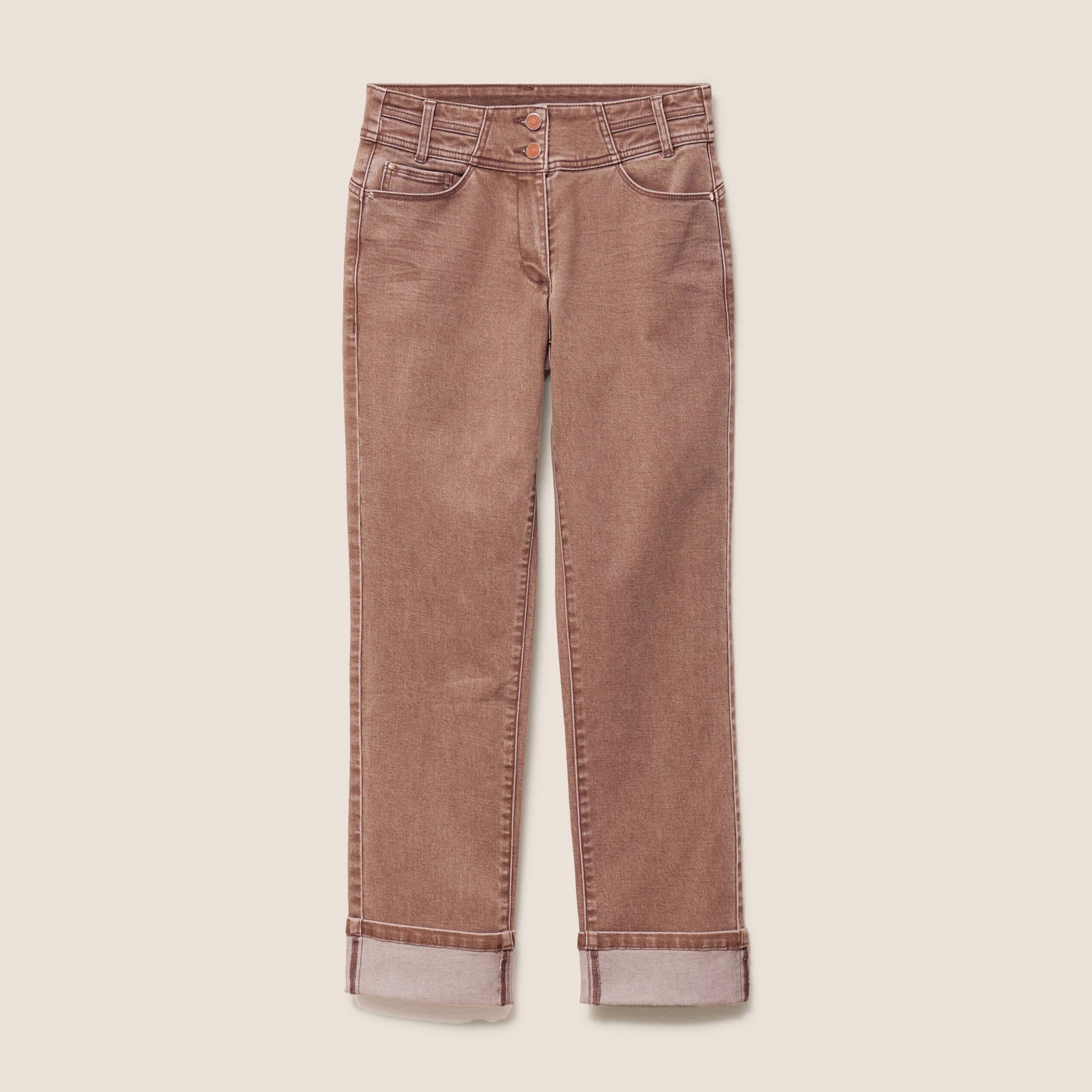Jean standard marron clair femme