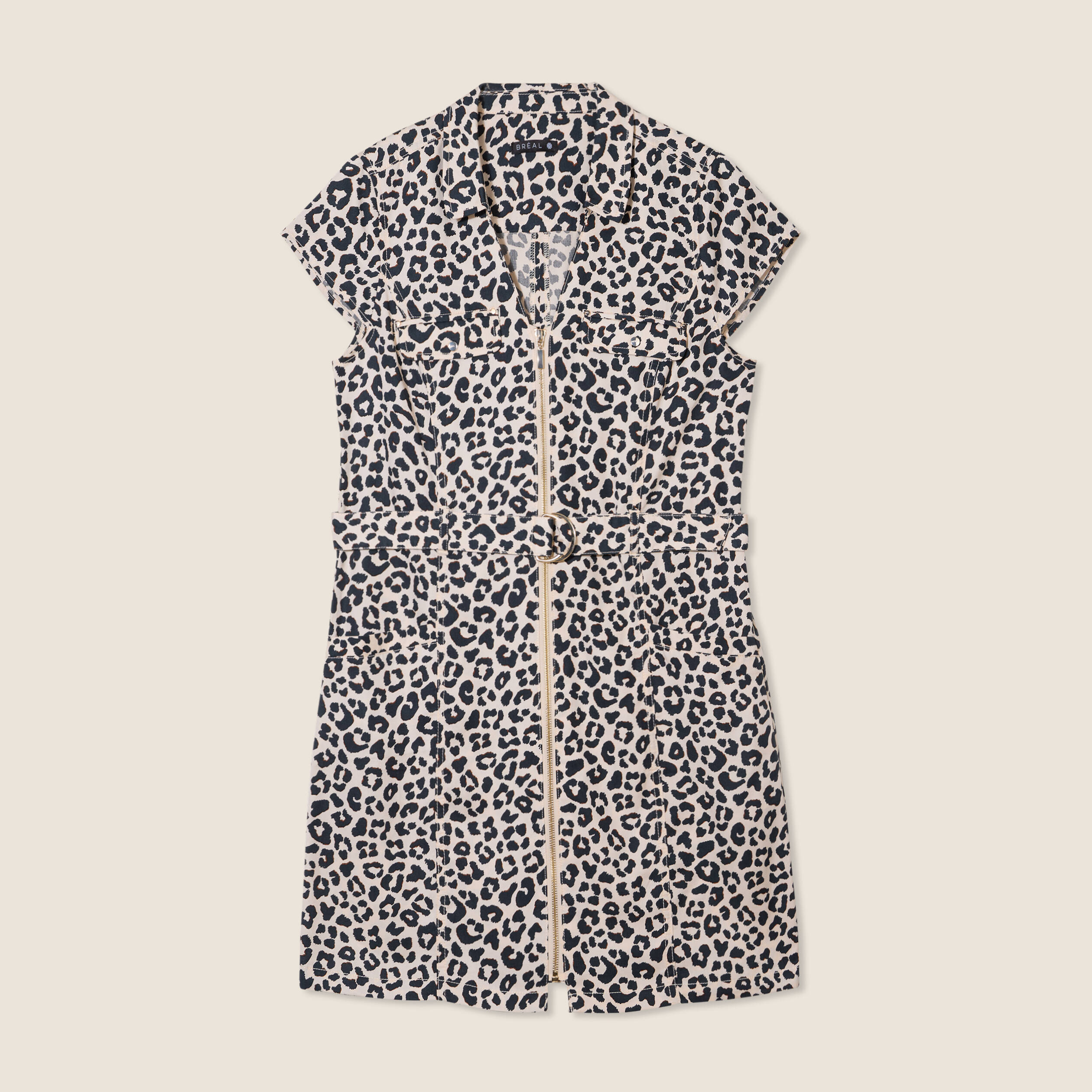 robe droite zippee sable femme Robe droite zippée sable femme