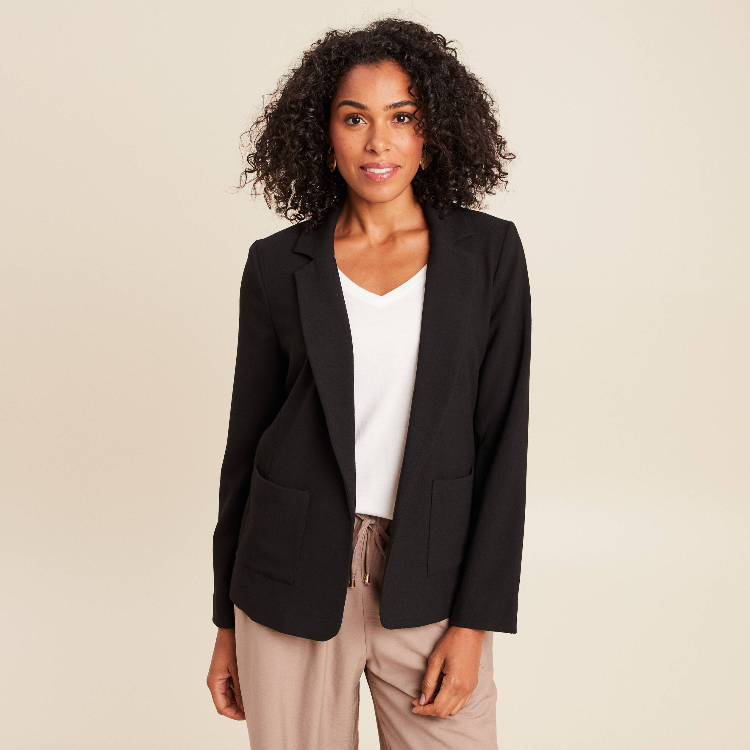 Veste tailleur cintrée noir femme Bréal