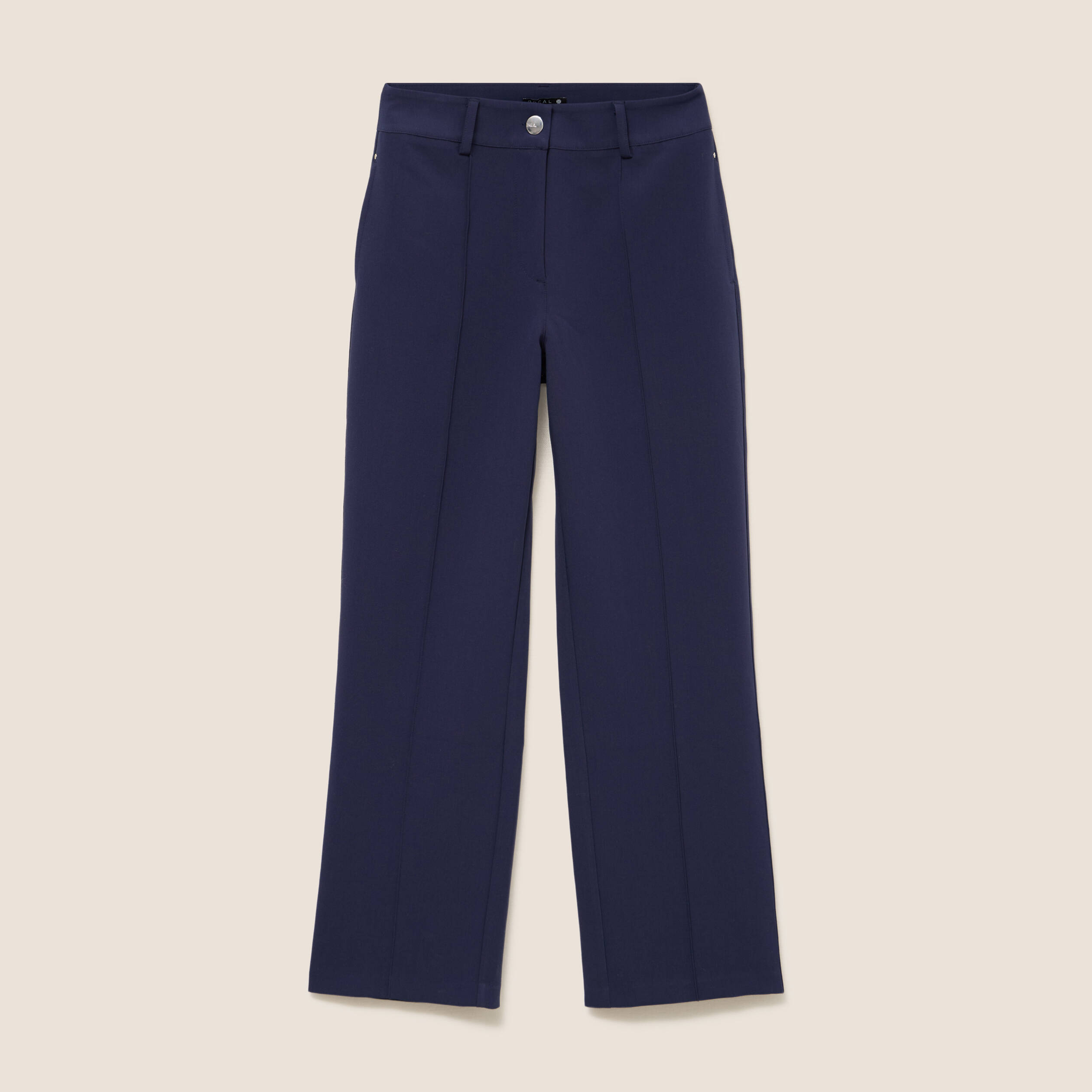 Pantalon coupe large bleu marine femme