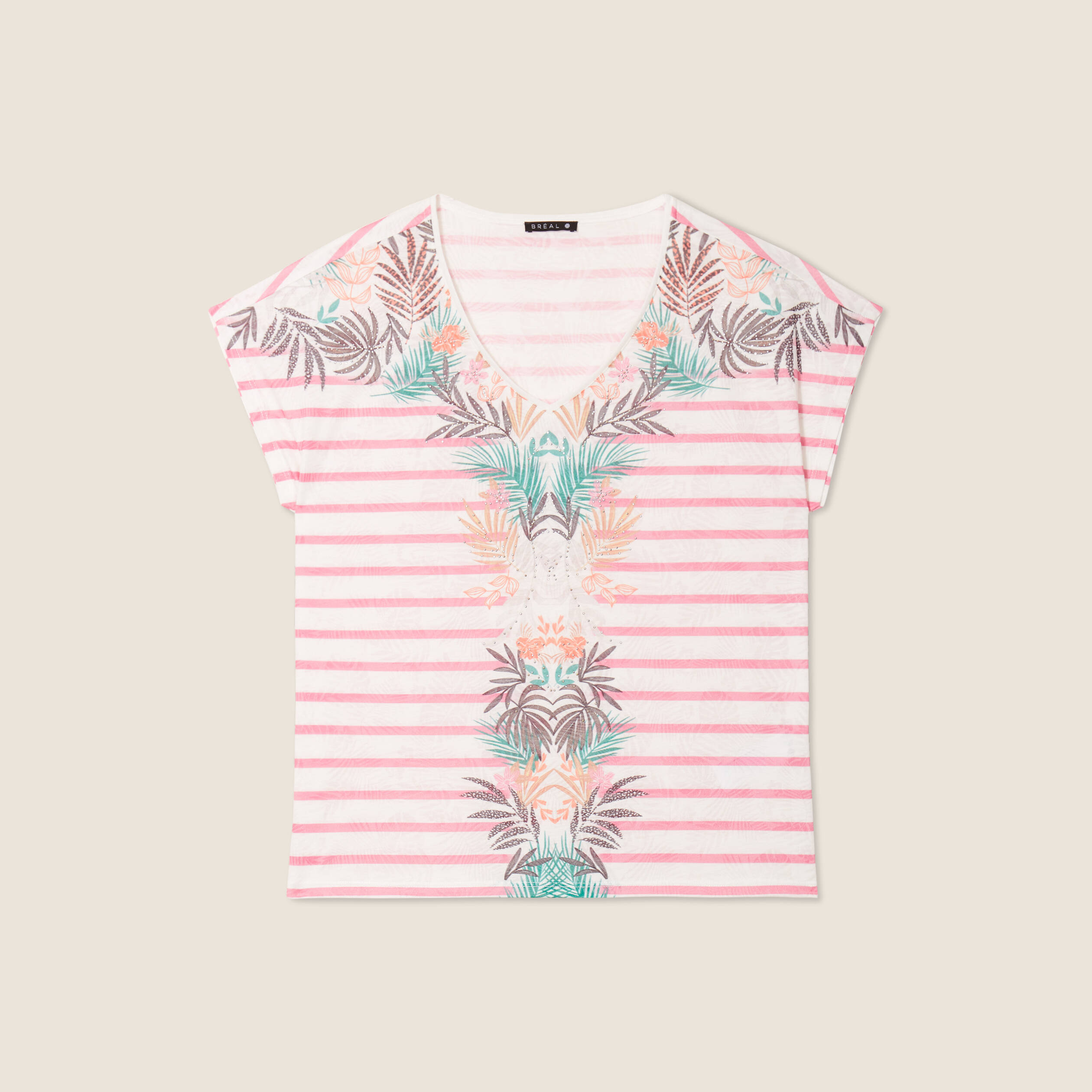 T-shirt manches courtes rose femme