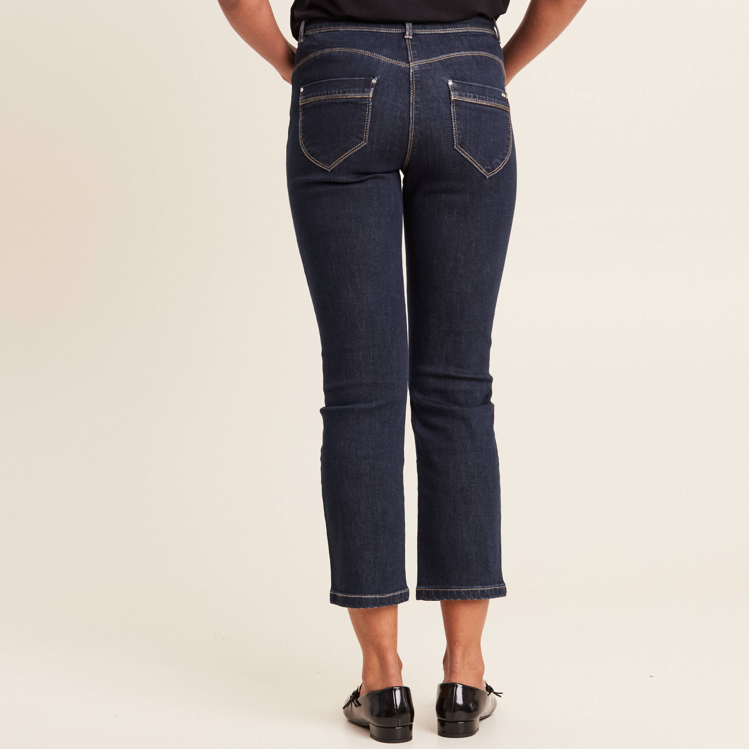 Jean droit 7/8ème denim brut femme