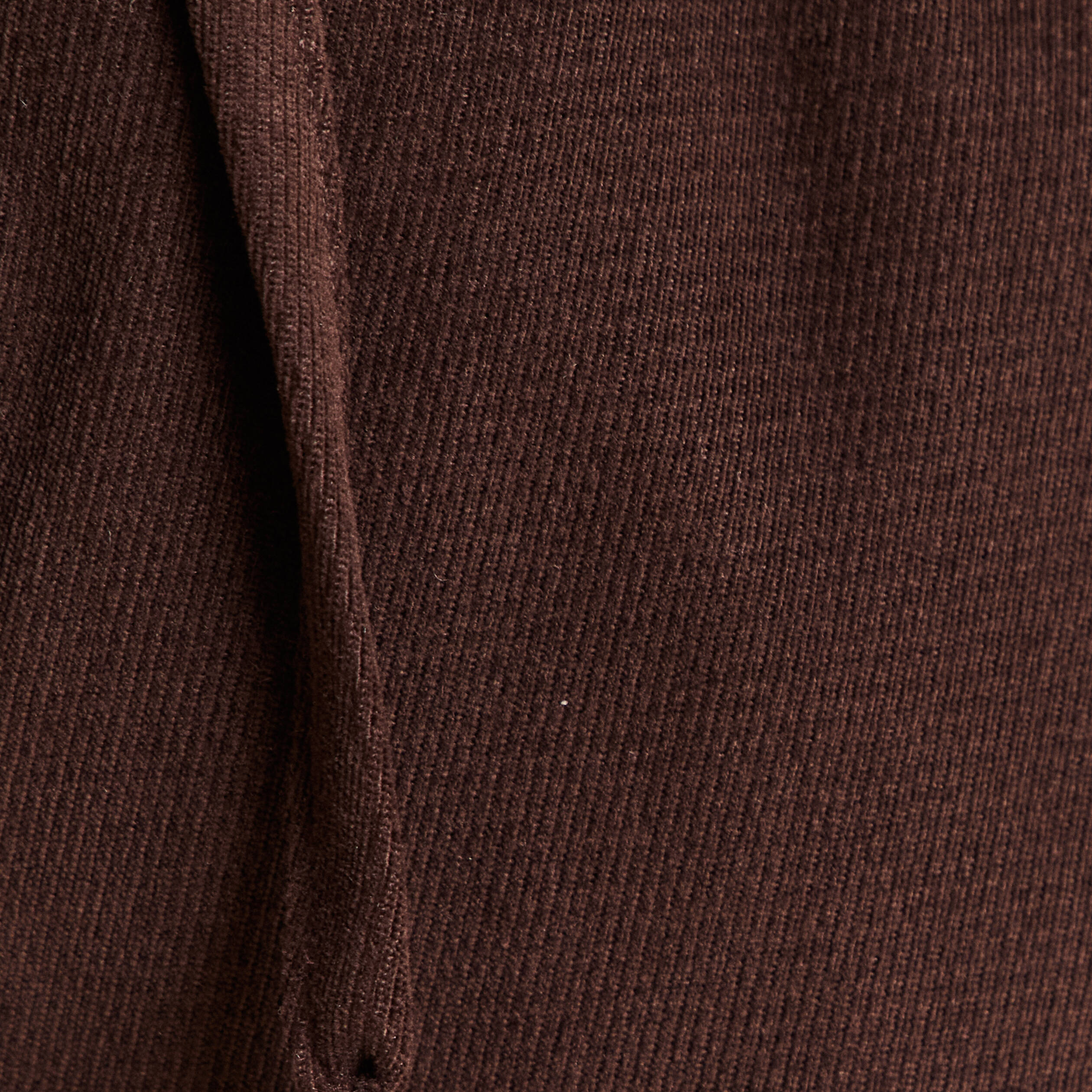 Jogging boyfriend 7/8&egrave;me en velours marron fonc&eacute; femme