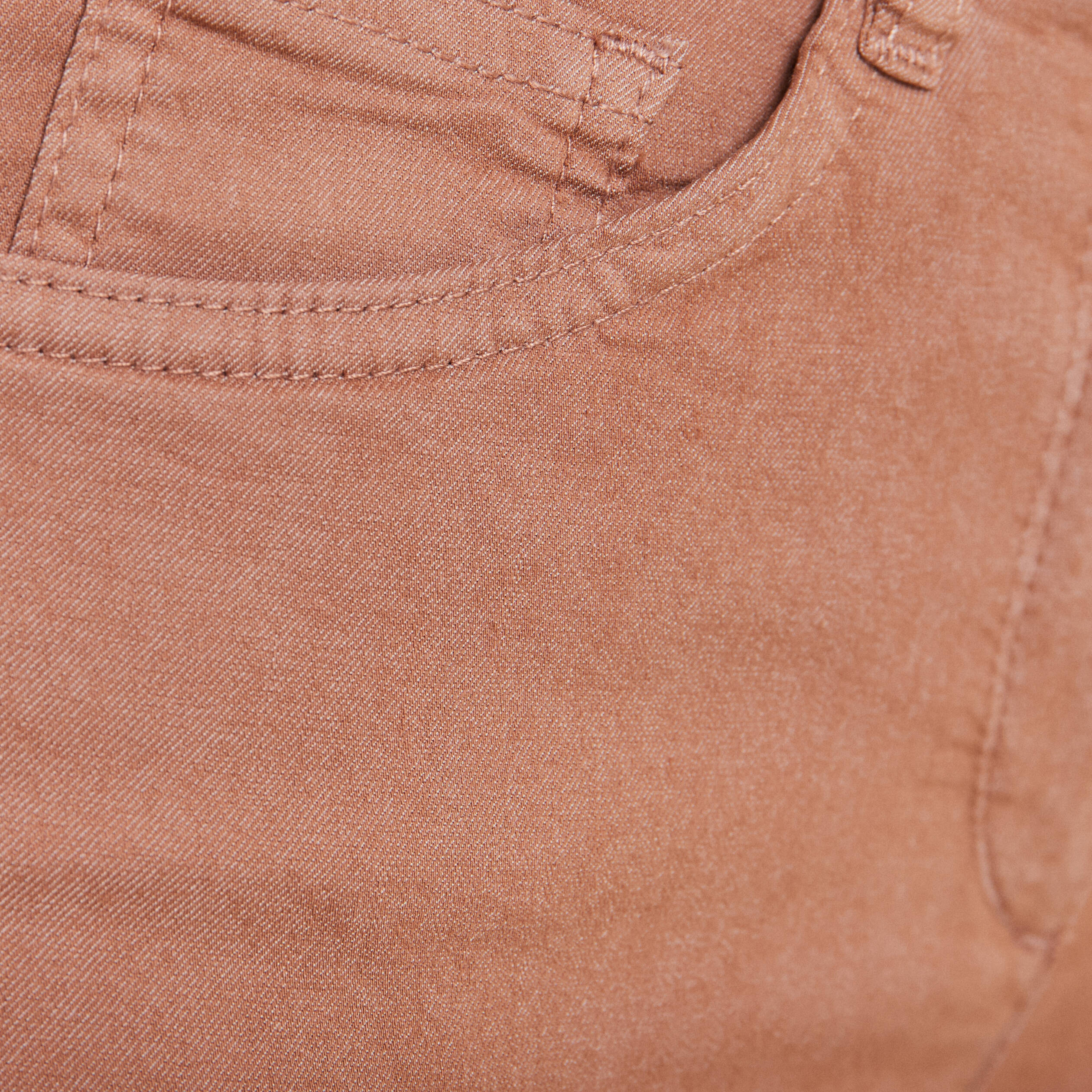 Pantalon léger taille standard 7/8ème marron femme