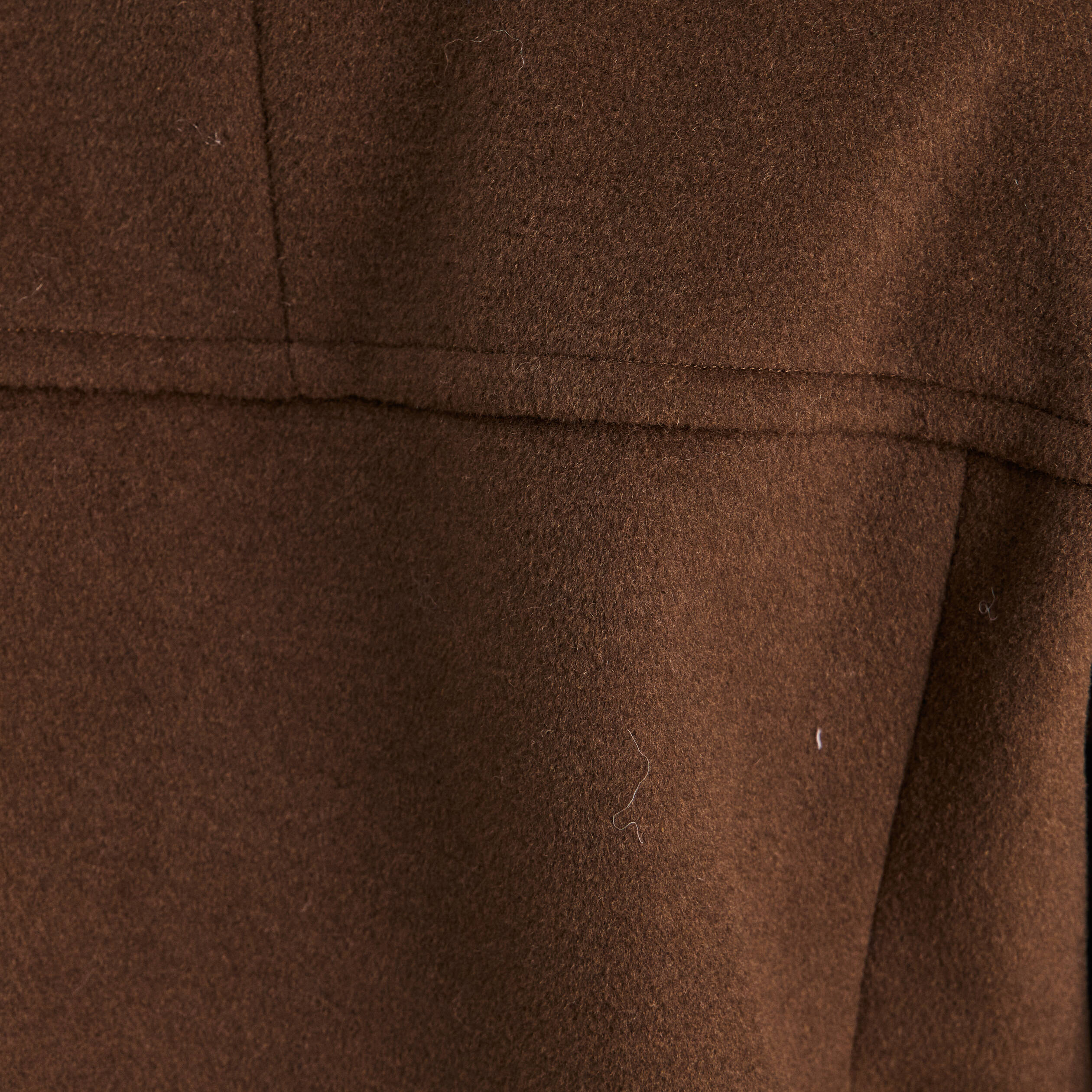 Manteau manches longues col fourrure vert kaki femme
