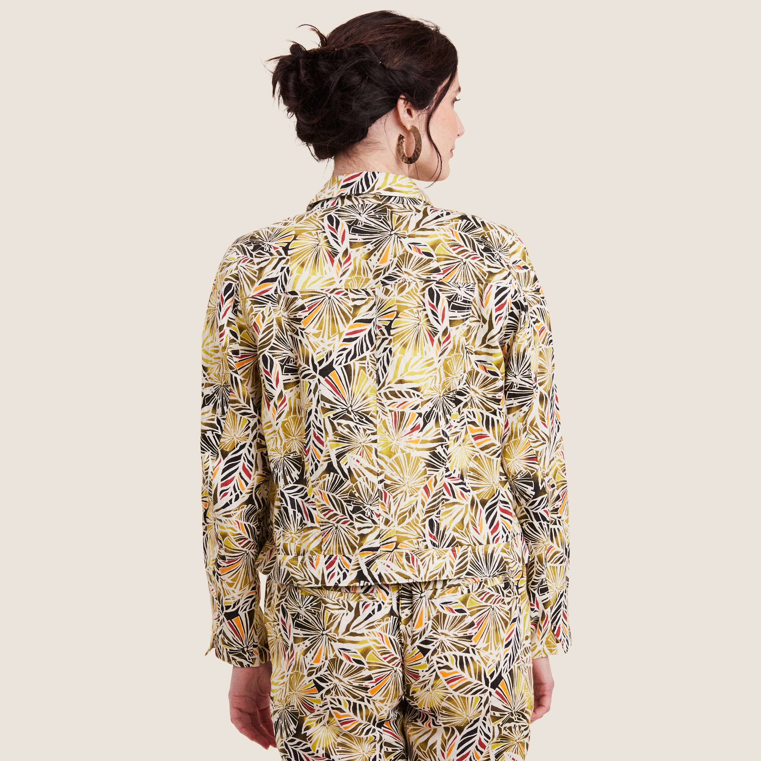 Veste boutonnée vert femme